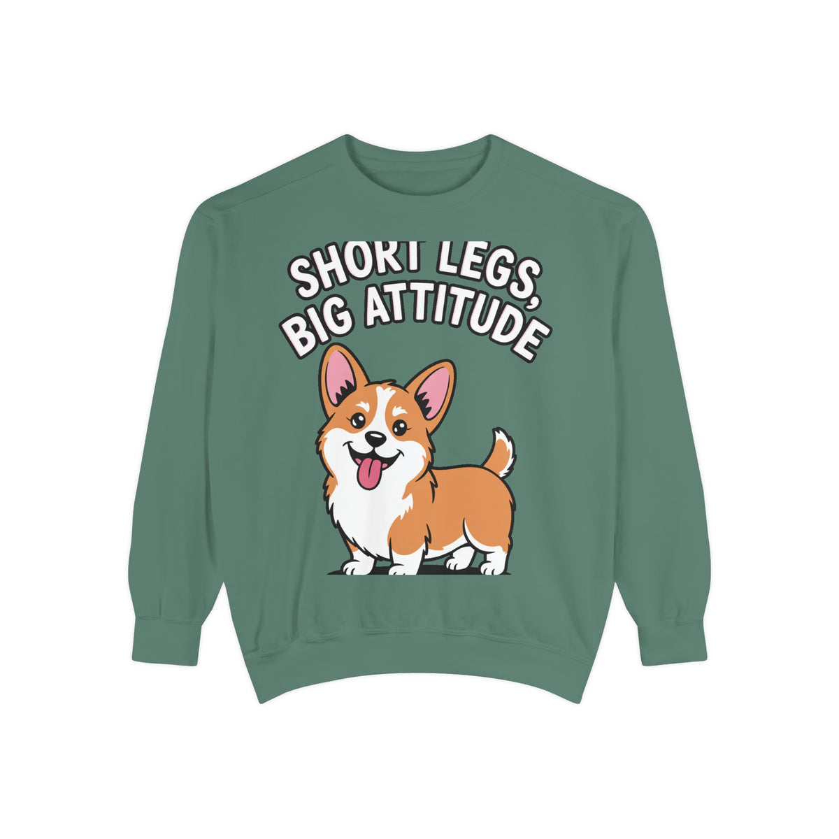 Short Legs Big Attitude Corgi Sweatshirt, Funny Corgi Crewneck, Cute Dog Lover Gift, Embroidered Patch Style Corgi Sweater