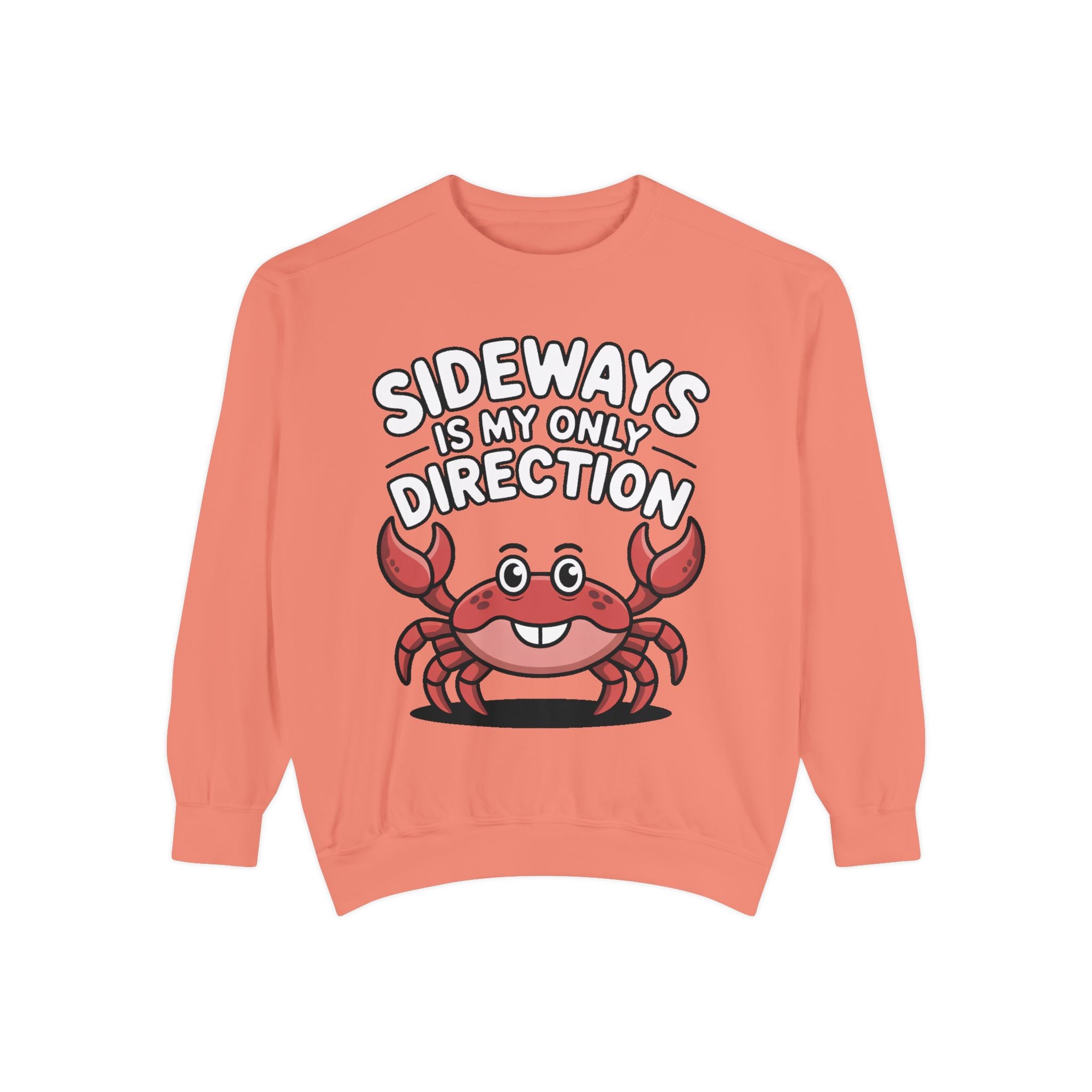 Funny Crab Sweatshirt, Sideways Is My Only Direction Crewneck, Cute Crab Lover Gift, Embroidered Patch Style Beach Sweatshirt