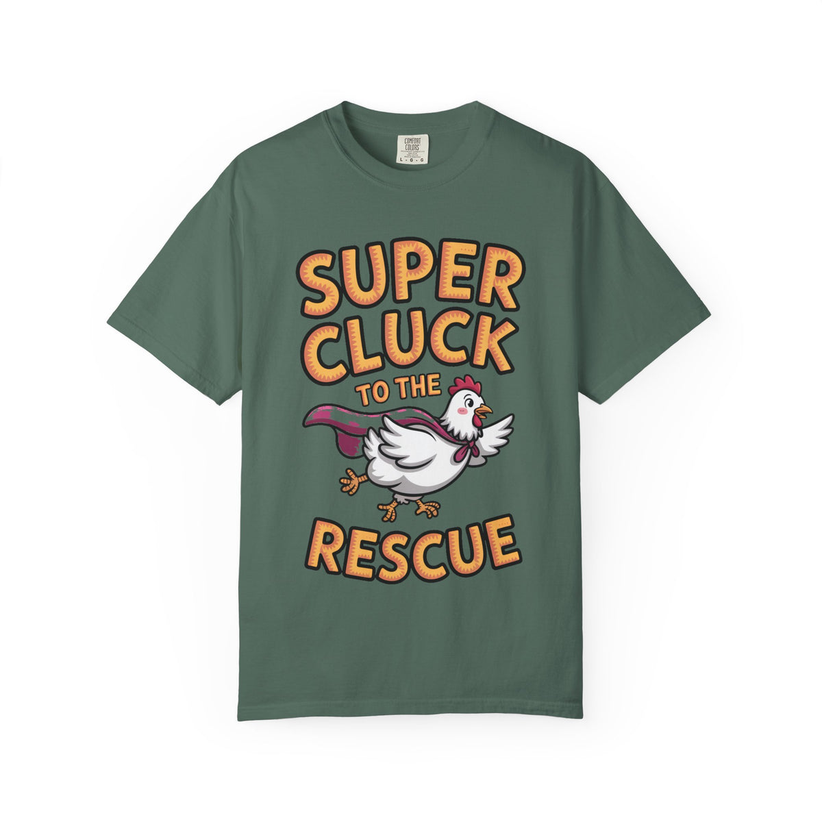 Funny Chicken Superhero Shirt, Super Cluck To The Rescue T-Shirt, Cute Cartoon Chicken Tee, Farm Animal Lover Gift