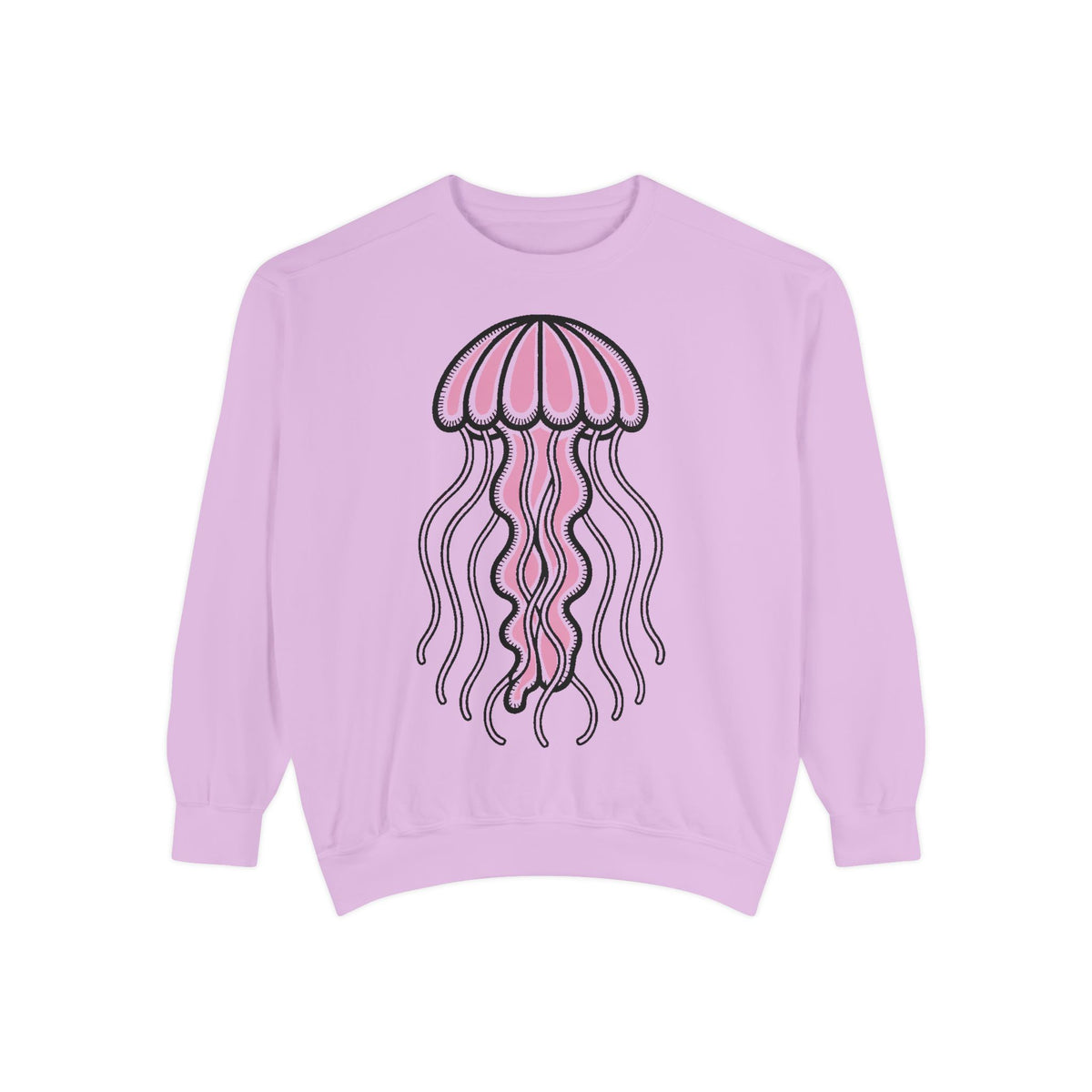 Cute Jellyfish Sweatshirt, Glowing Jellyfish Embroidered Crewneck, Ocean Lover Gift, Cottagecore Sea Animal Sweatshirt