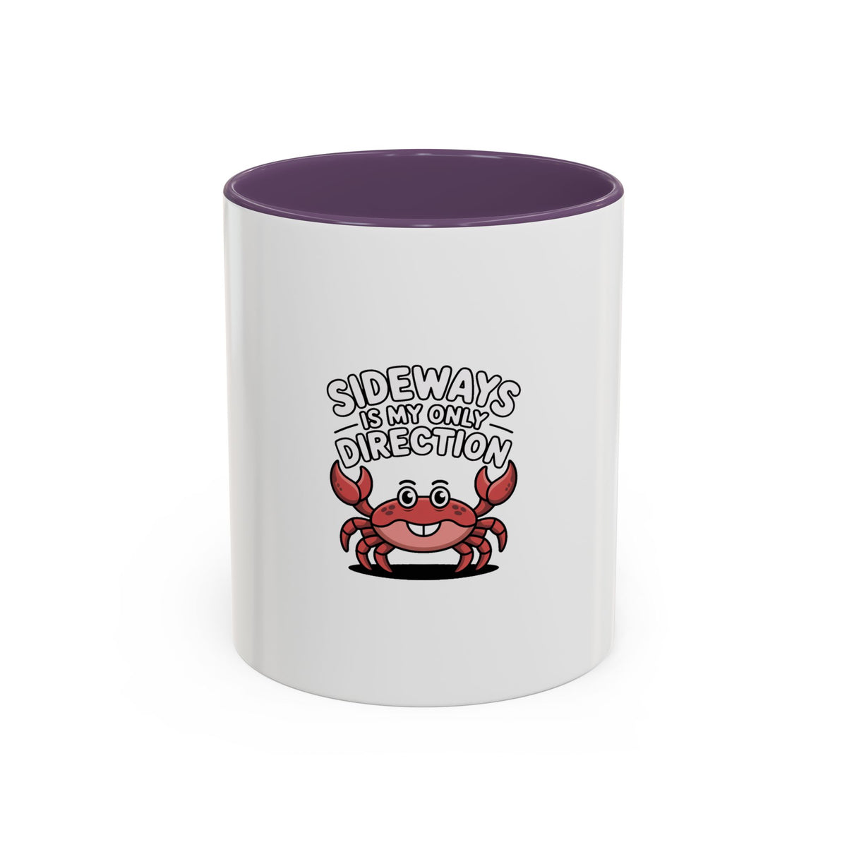 Funny Crab Mug, Sideways Is My Only Direction Coffee Mug, Cute Crab Lover Gift, Beach Ocean Animal Mug for Coffee Tea Lovers
