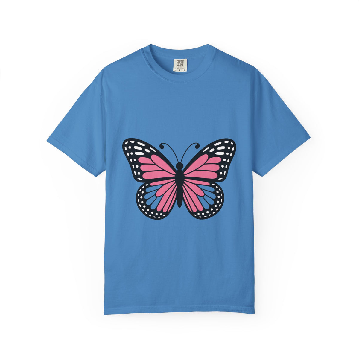 Butterfly T-Shirt, Cute Detailed Butterfly Graphic Tee, Nature Lover Gift, Embroidery-Style Butterfly Shirt, Garment-Dyed Unisex Tee