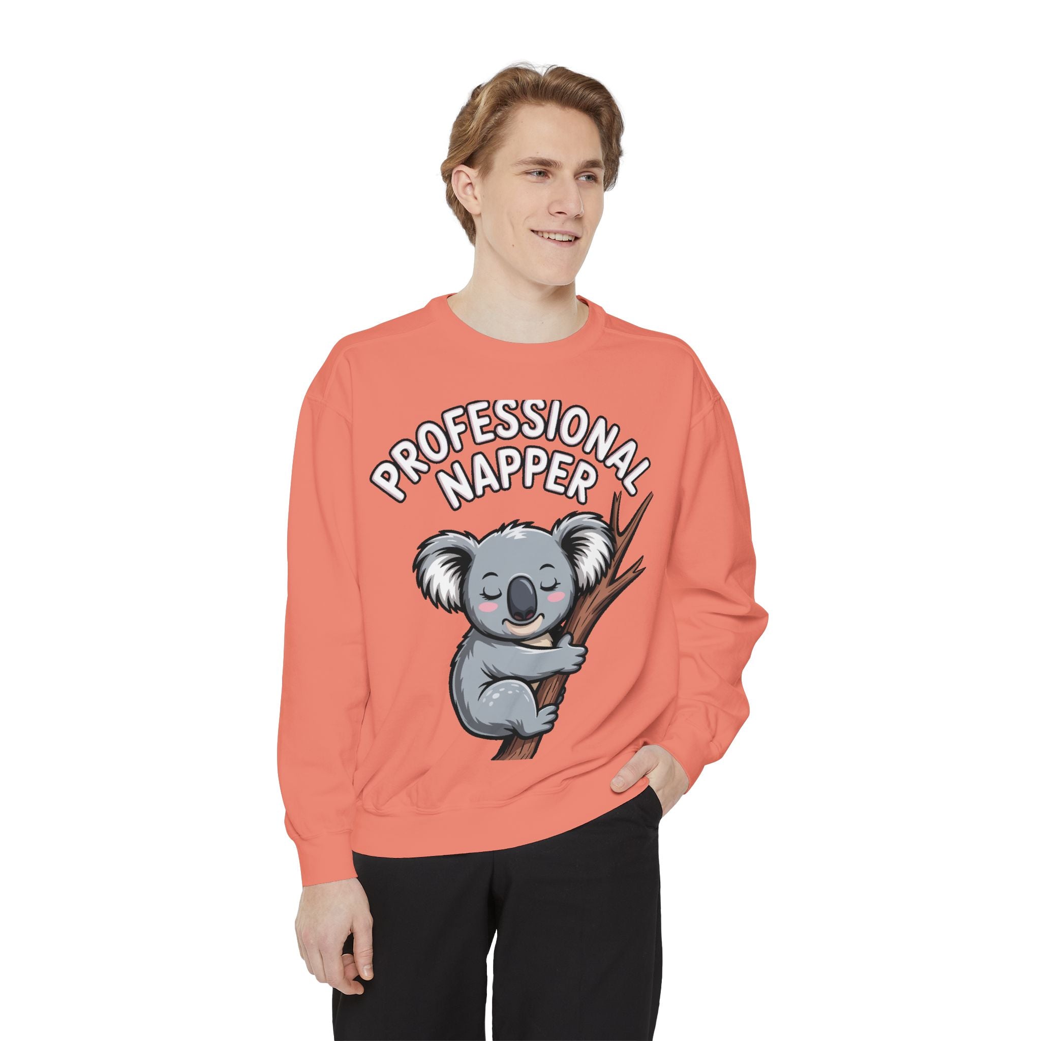 Professional Napper Koala Sweatshirt, Funny Koala Crewneck, Cute Nap Lover Gift, Cozy Animal Sweatshirt for Sleepy Souls