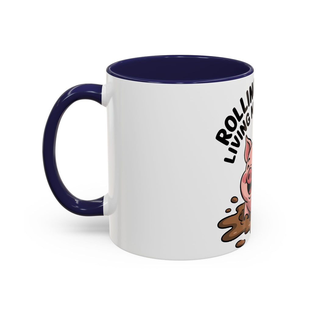 Living My Best Life Pig Mug, Funny Pig Coffee Mug, Rolling In Mud Cute Pig Gift, Farm Animal Lover Mug, Cute Pig Lover Present