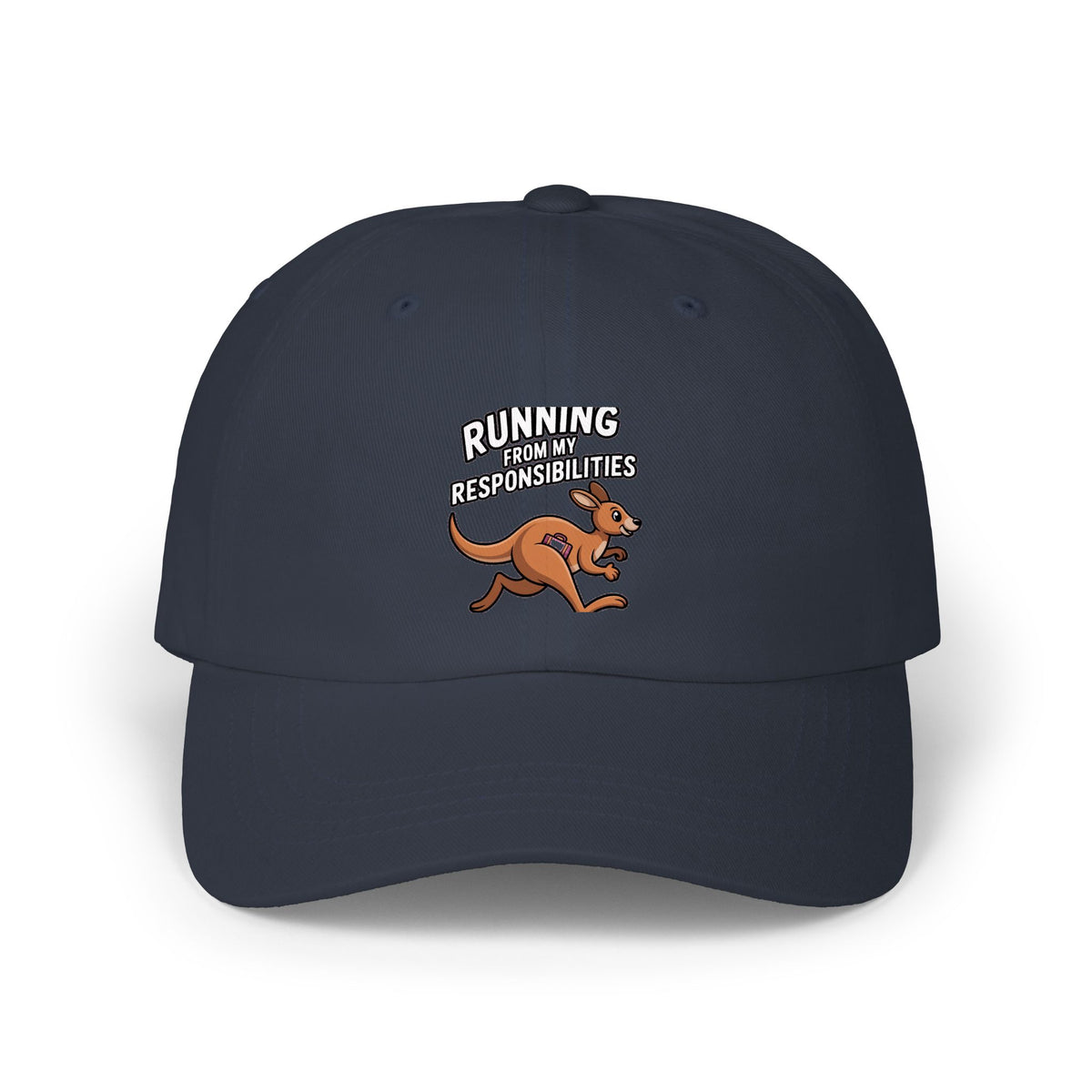 Running From My Responsibilities Dad Hat, Funny Kangaroo Cap, Cute Cartoon Animal Embroidered Hat, Funny Adulting Gift Cap