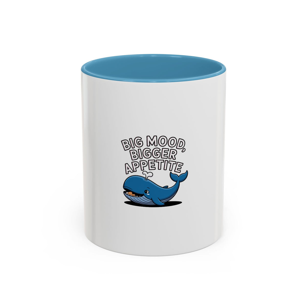 Whale Big Mood Mug, Funny Snack Lover Coffee Mug, Cute Whale Ceramic Mug, Big Appetite Gift, Foodie Coffee Cup