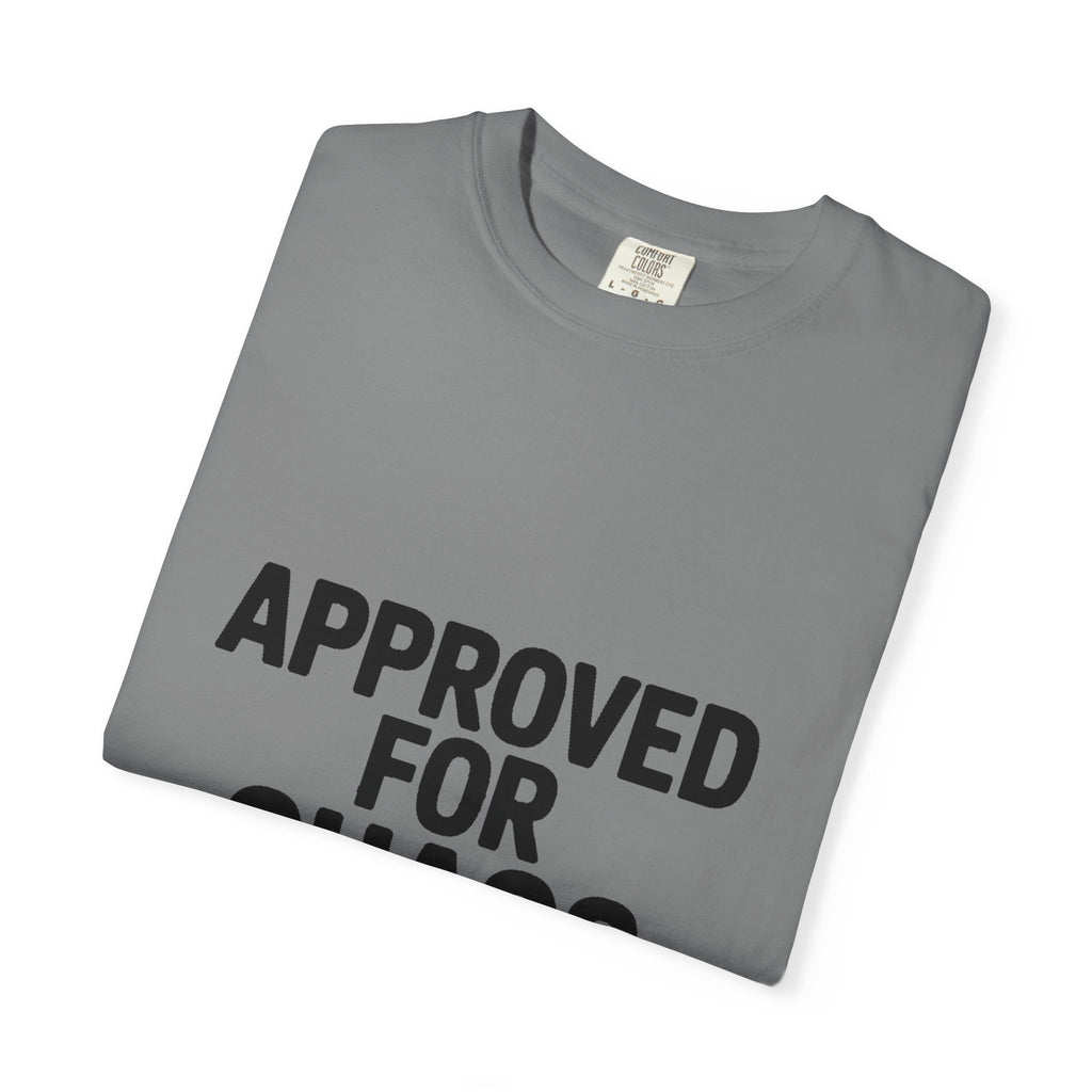 Approved For Chaos Only Shirt, Funny Bold Typography T-Shirt, Sarcastic Quote Tee, Chaotic Energy Shirt Gift