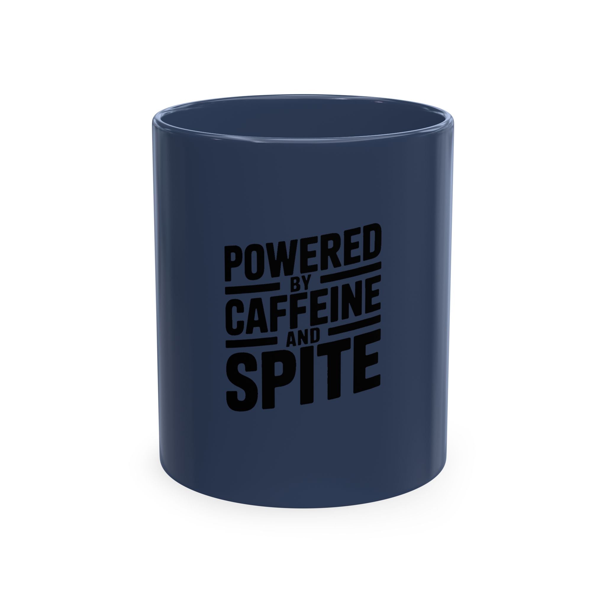 Powered By Caffeine And Spite Mug, Funny Sarcastic Coffee Mug, Bold Typography Coffee Cup, Sarcastic Gift for Coworker