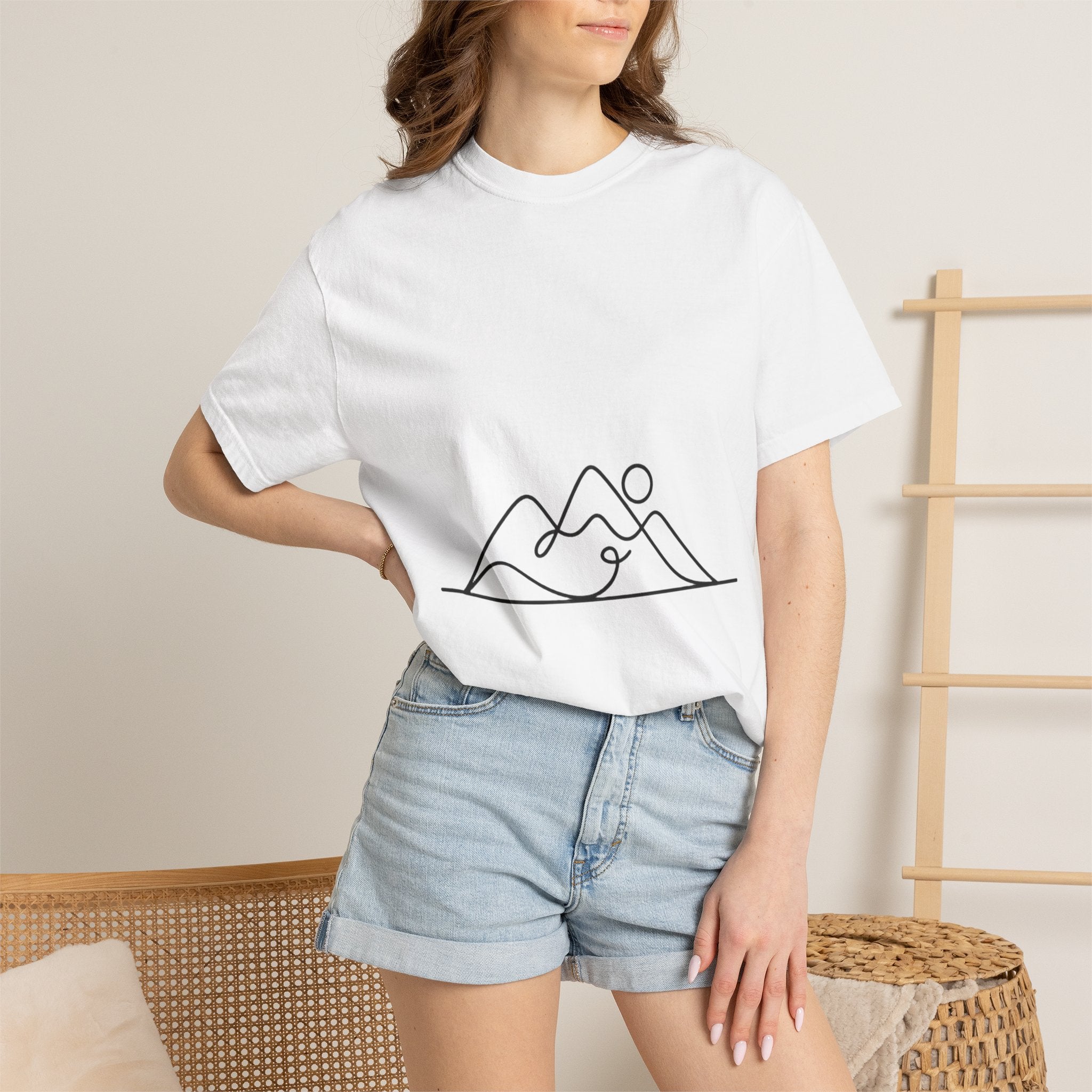 Line Art Mountain Range T-Shirt