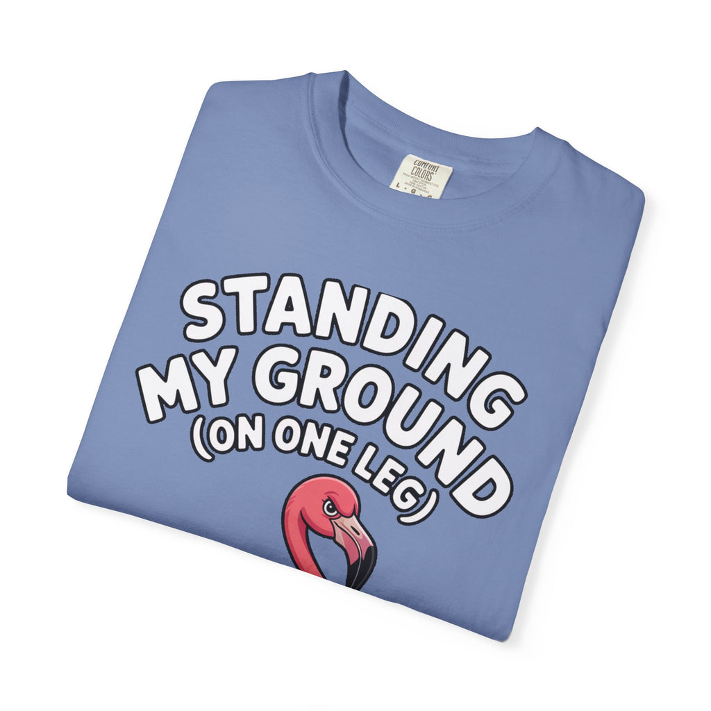 Standing My Ground Flamingo Shirt, Funny One Leg Flamingo T-Shirt, Sassy Bird Lover Gift, Cute Cartoon Flamingo Tee