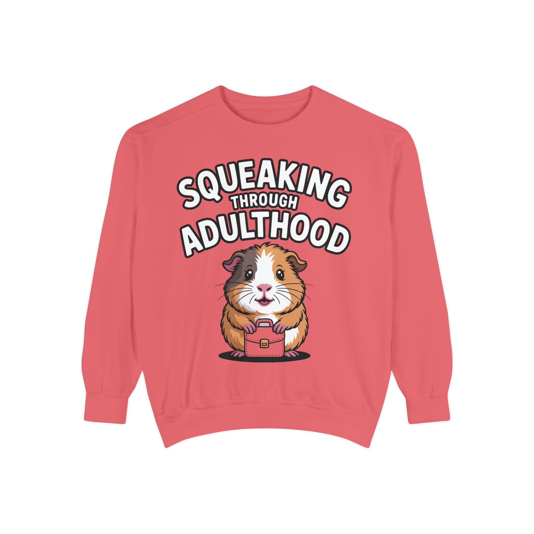 Guinea Pig Squeaking Through Adulthood Sweatshirt, Funny Guinea Pig Crewneck, Cute Adulting Sweatshirt, Guinea Pig Lover Gift