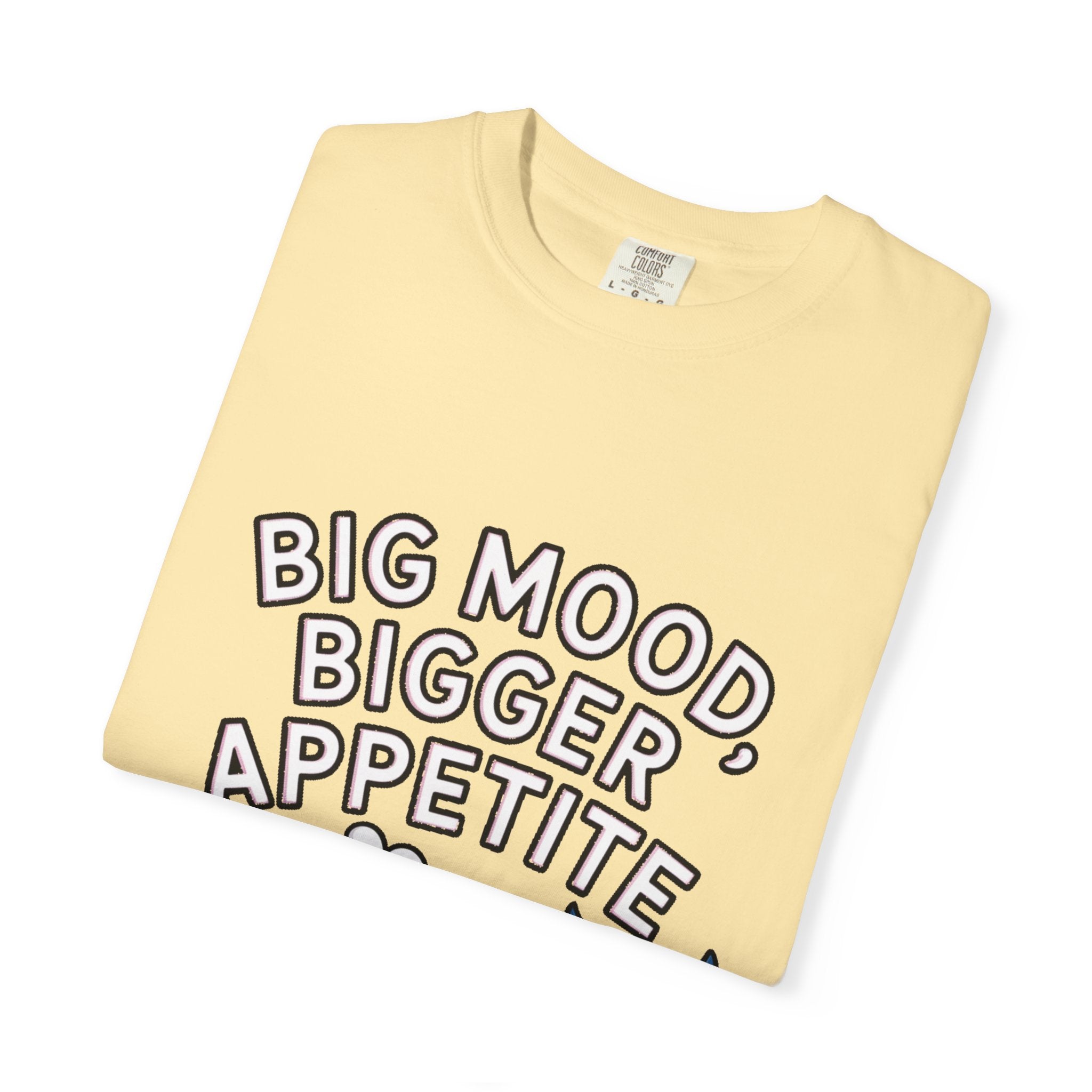 Funny Whale Shirt, Big Mood Bigger Appetite T-Shirt, Cute Snack Lover Tee, Foodie Gift for Whale Lovers