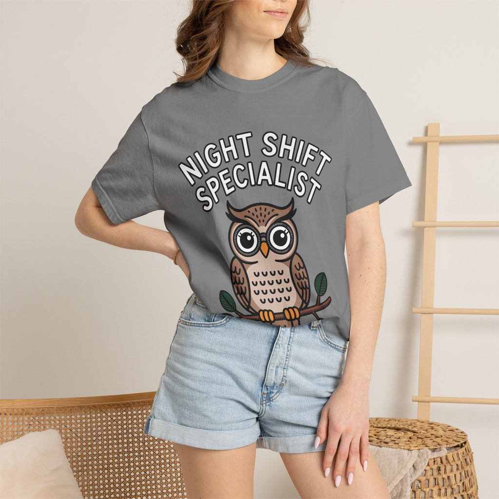Night Shift Owl Shirt, Funny Night Shift Specialist T-Shirt, Cute Owl With Glasses Tee, Nurse Gift, Night Owl Lover Gift