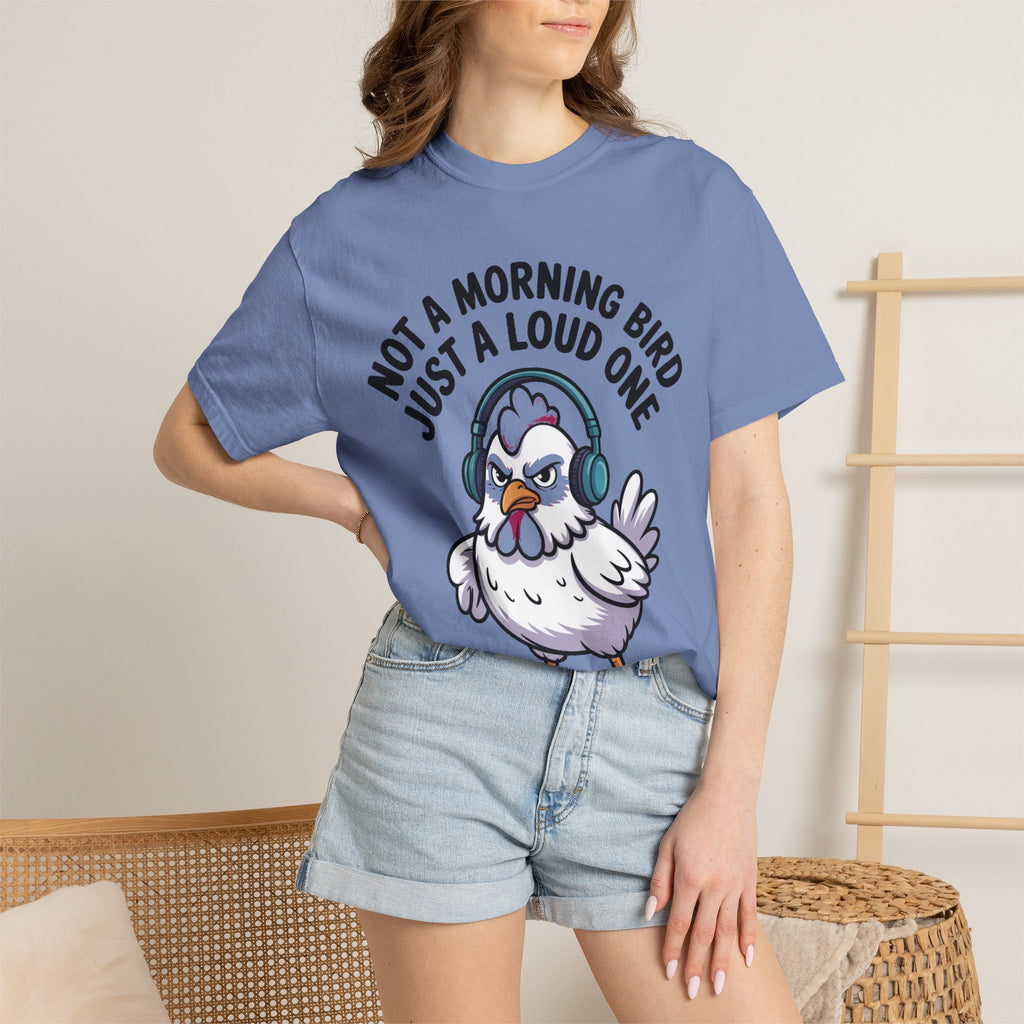 Not A Morning Bird Chicken Shirt, Funny Grumpy Chicken T-Shirt, Sarcastic Bird Lover Gift, Loud Chicken Graphic Tee