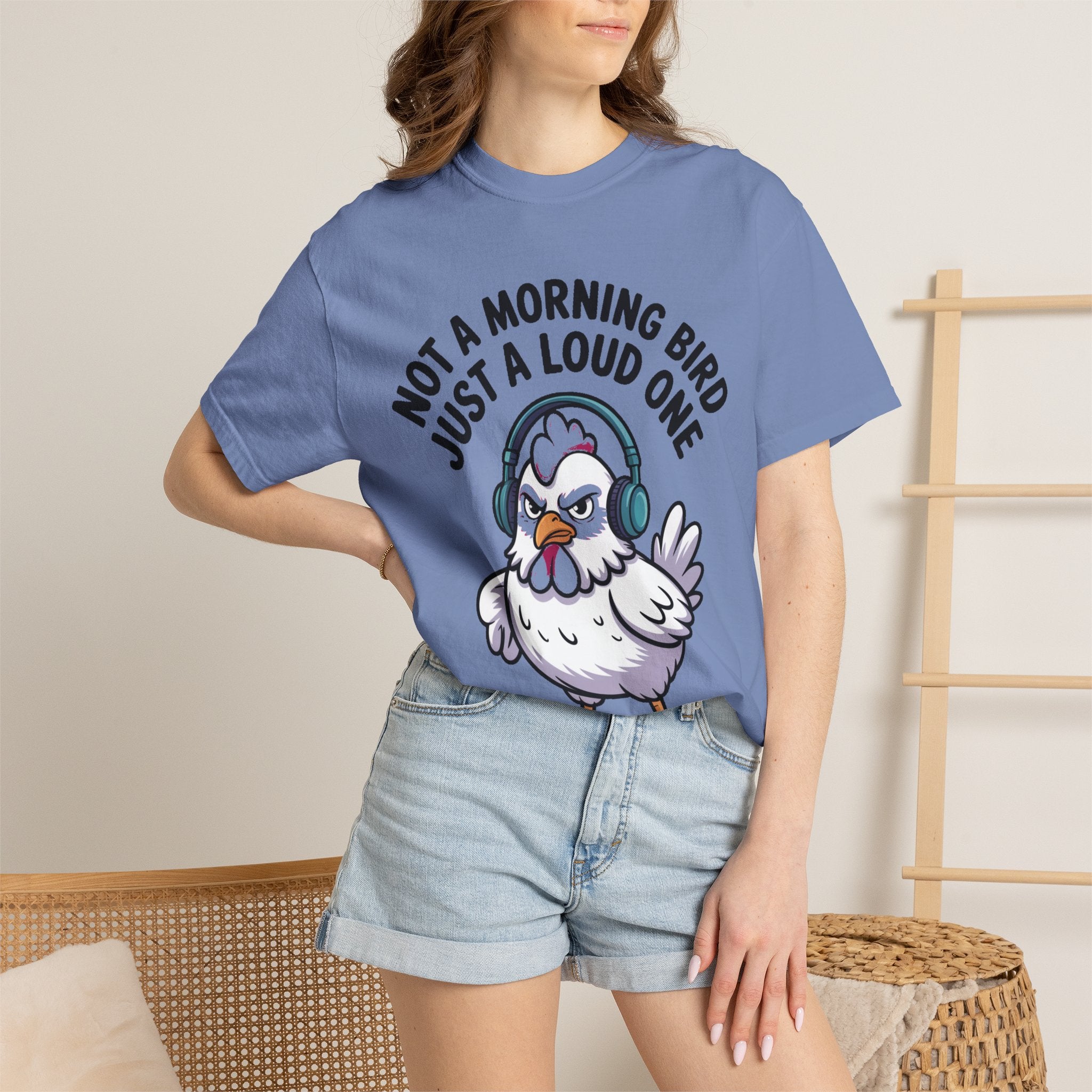 Not A Morning Bird Chicken Shirt, Funny Grumpy Chicken T-Shirt, Sarcastic Bird Lover Gift, Loud Chicken Graphic Tee