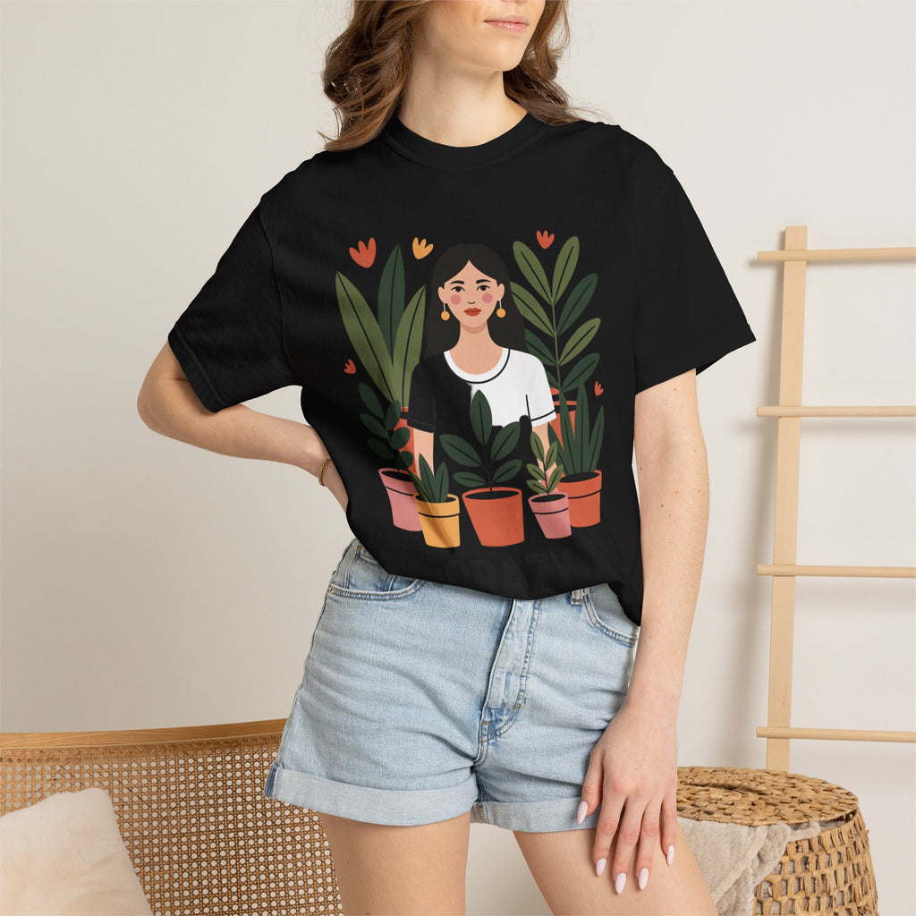 Crazy Plant Lady Shirt, Cute Plant Lover T-Shirt, Botanical Illustration Tee, Funny Gardener Gift, Plant Mom Shirt for Women