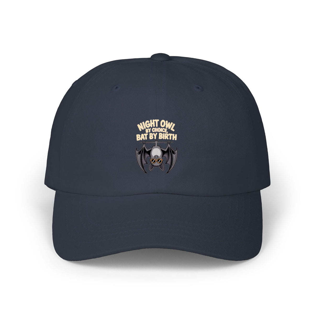 Night Owl By Choice Bat Dad Hat, Funny Bat Embroidered Cap, Cute Bat Lover Gift, Halloween Dad Cap, Sunglasses Bat Baseball Hat