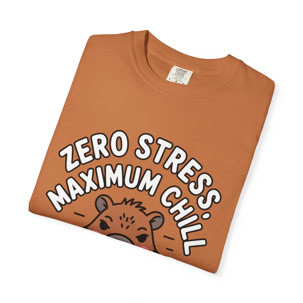 Zero Stress Capybara Shirt, Funny Hot Spring Capybara T-Shirt, Maximum Chill Tee, Cute Animal Lover Gift