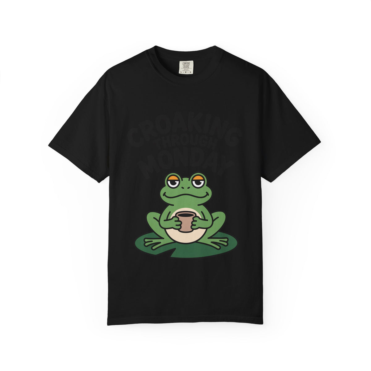 Croaking Through Monday Shirt, Funny Frog Coffee T-Shirt, Cute Frog Lover Gift, Monday Mood Tee, Sarcastic Frog Shirt
