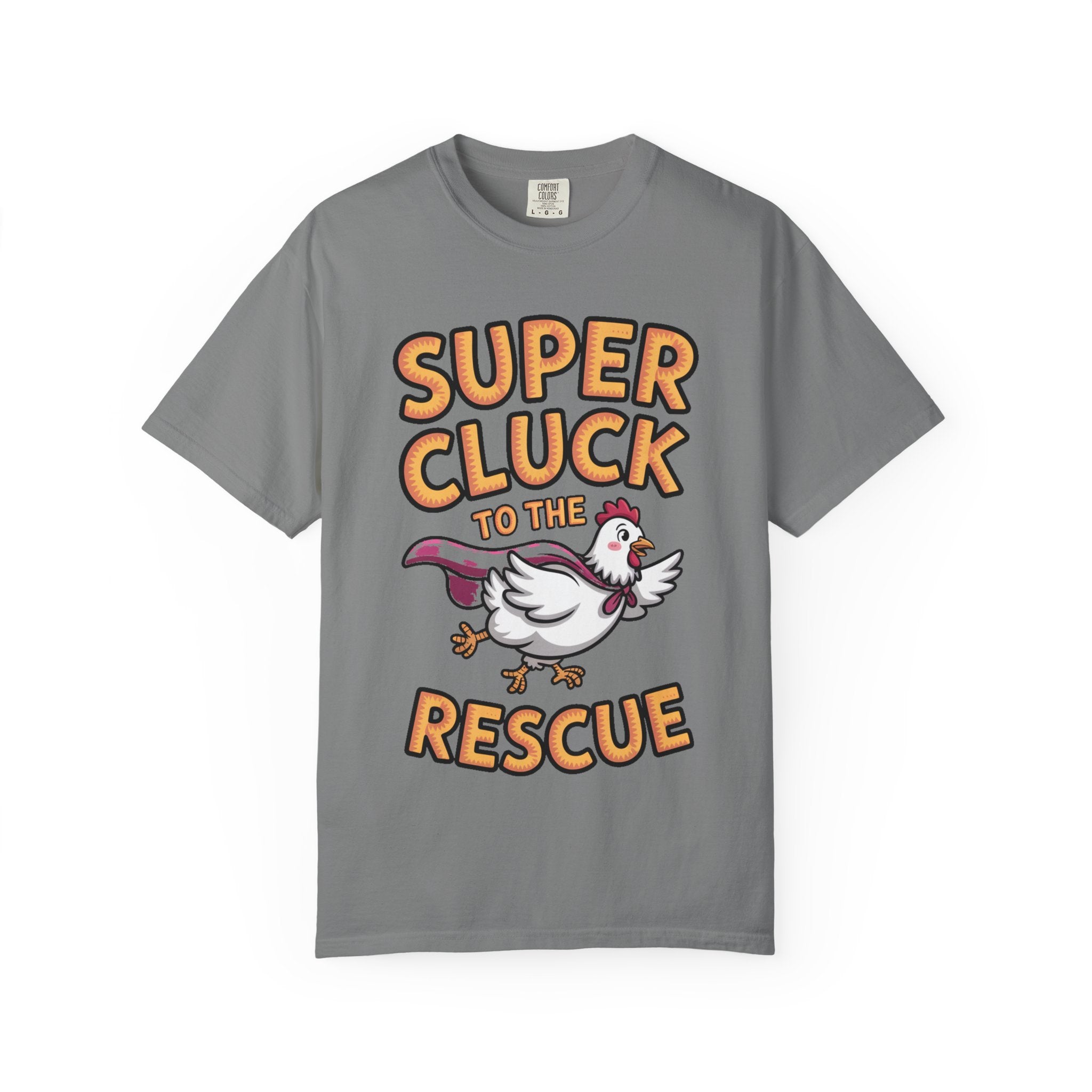 Funny Chicken Superhero Shirt, Super Cluck To The Rescue T-Shirt, Cute Cartoon Chicken Tee, Farm Animal Lover Gift