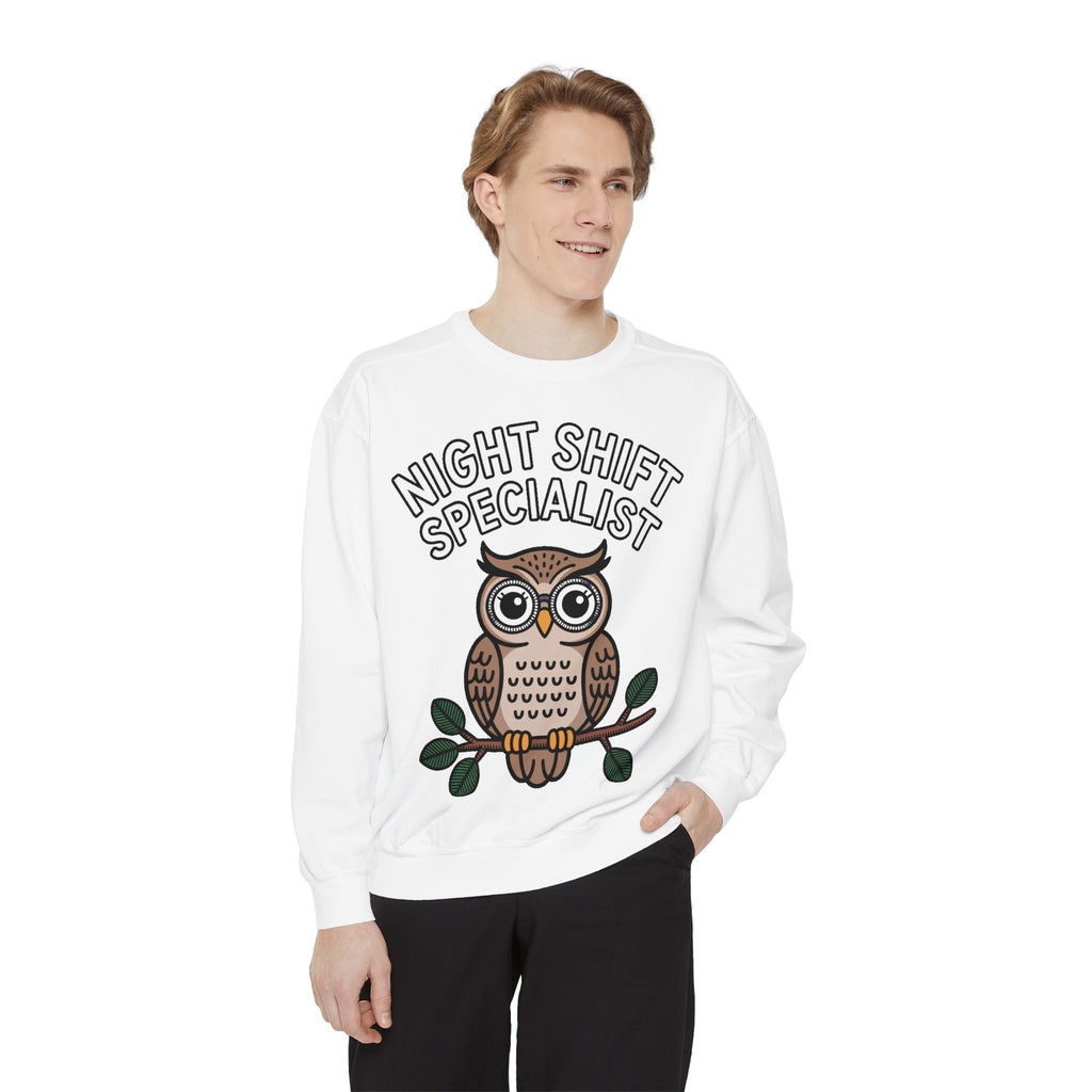 Night Shift Owl Sweatshirt, Funny Night Owl Crewneck, Night Shift Specialist Gift, Cute Bird Lover Sweatshirt, Nurse Gift