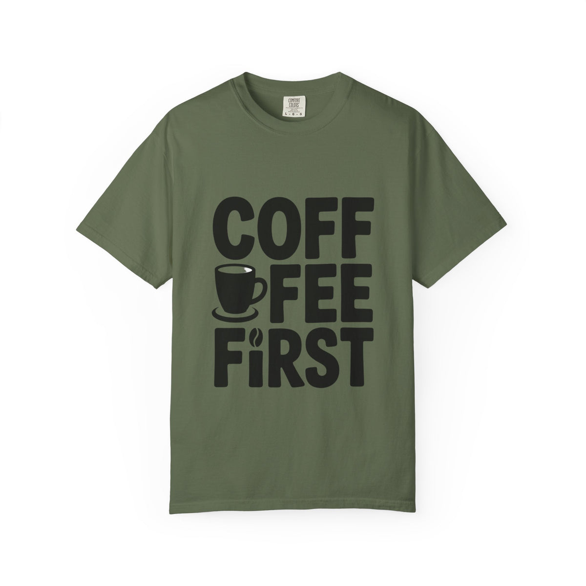 Coffee First Typography T-Shirt
