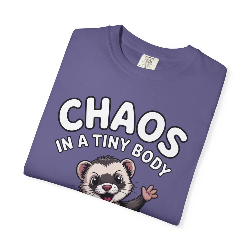 Funny Ferret Shirt, Chaos In A Tiny Body T-Shirt, Cute Ferret Lover Gift, Funny Pet Owner Tee, Ferret Mom Dad Shirt