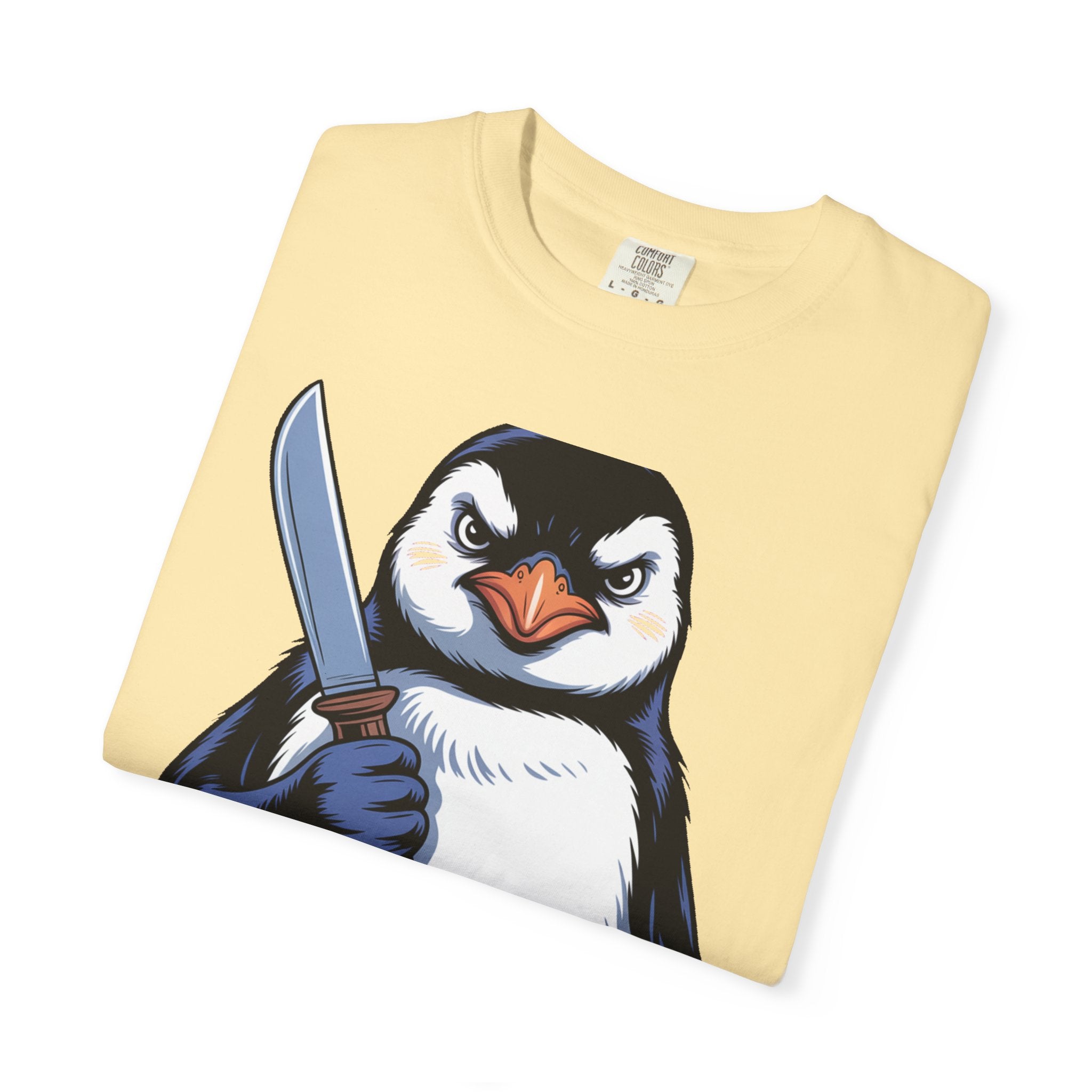 Funny Penguin Shirt, Pacifism Was Never An Option Tee, Dramatic Penguin With Knife T-Shirt, Sarcastic Meme Gift Shirt