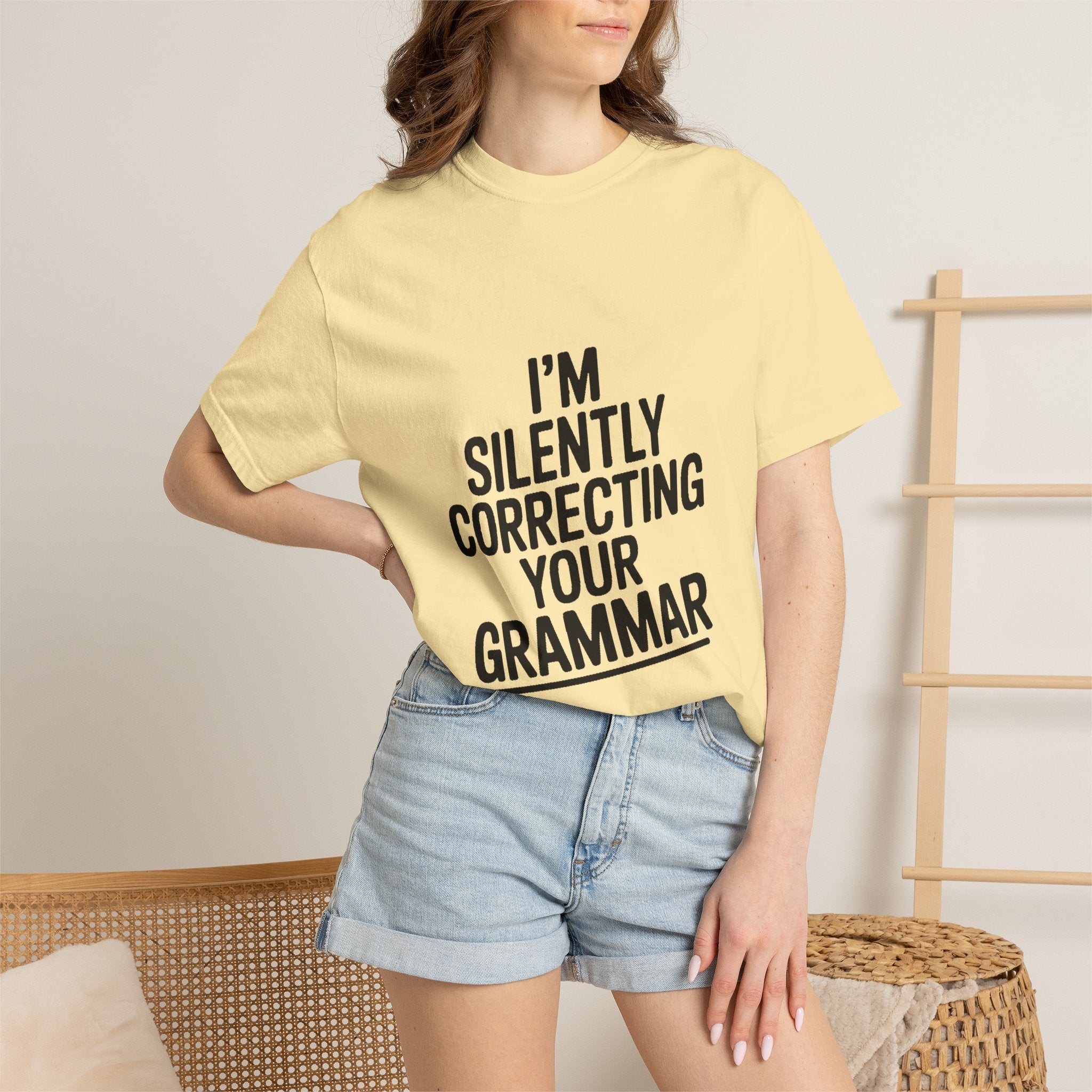 Silently Correcting Your Grammar Shirt, Funny Grammar Nerd T-Shirt, Sarcastic Teacher Gift, Bold Typography Tee for Editors