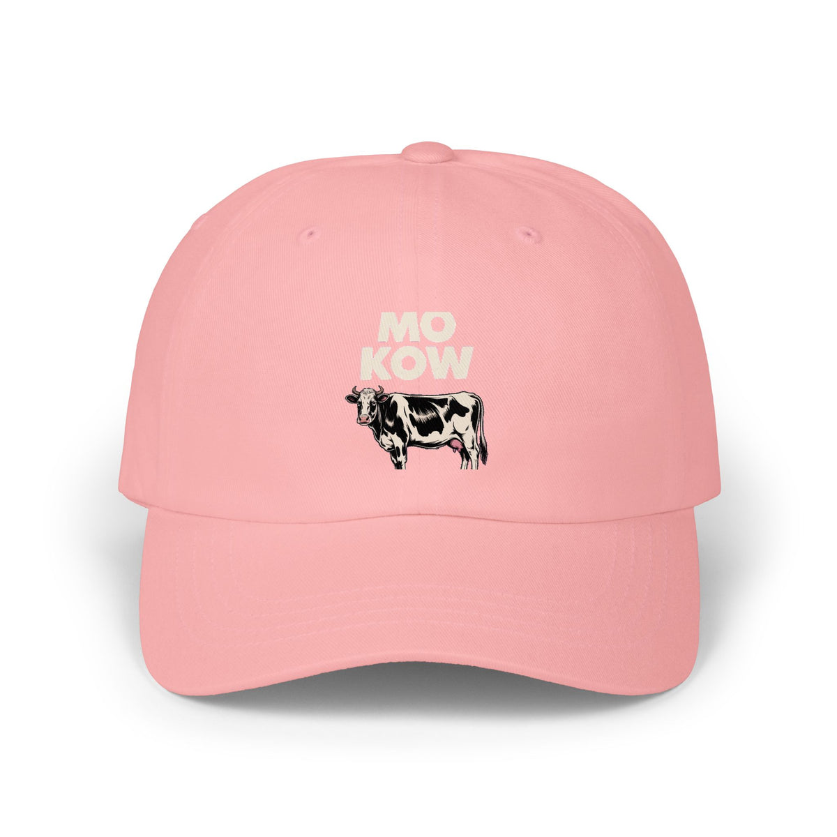 Mo Kow Funny Cow Dad Hat, Absurd Meme Embroidered Cap, Deadpan Farm Animal Hat, Funny Farmer Gift, Cow Lover Baseball Cap