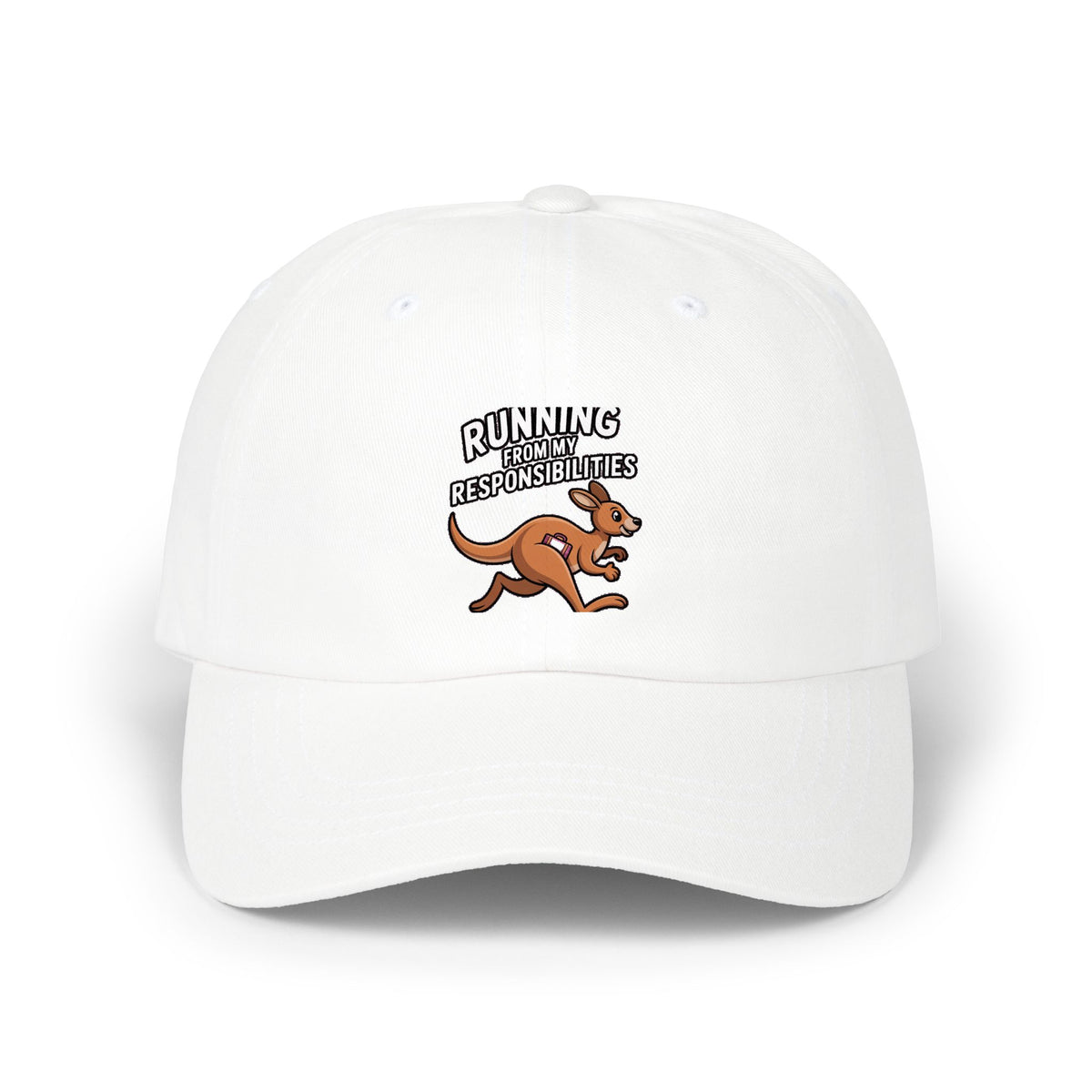 Running From My Responsibilities Dad Hat, Funny Kangaroo Cap, Cute Cartoon Animal Embroidered Hat, Funny Adulting Gift Cap