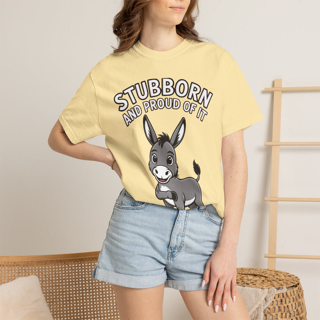 Stubborn Donkey T-Shirt, Funny 'Stubborn And Proud Of It' Tee, Cute Cartoon Donkey Shirt, Farm Animal Lover Gift