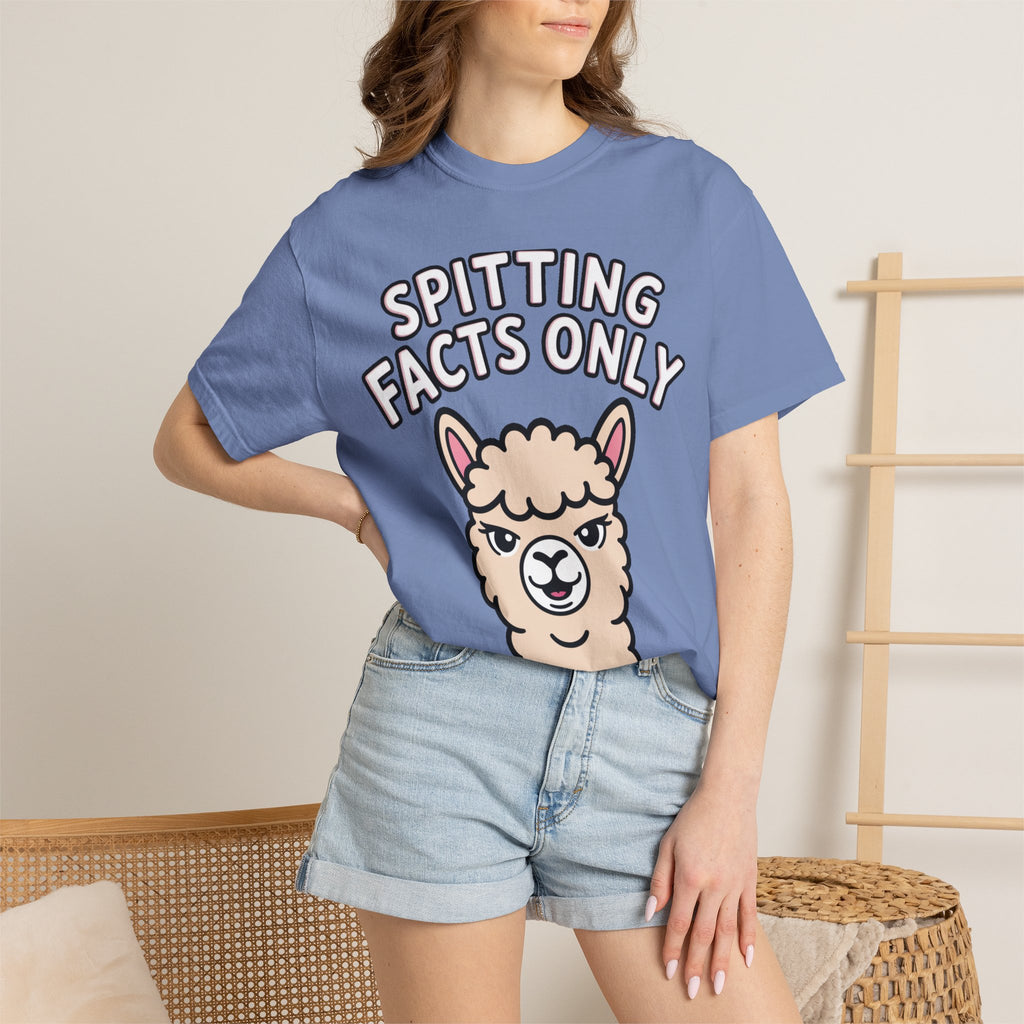 Funny Alpaca Shirt, Spitting Facts Only T-Shirt, Sassy Alpaca Tee, Cute Alpaca Lover Gift, Funny Animal Graphic Shirt