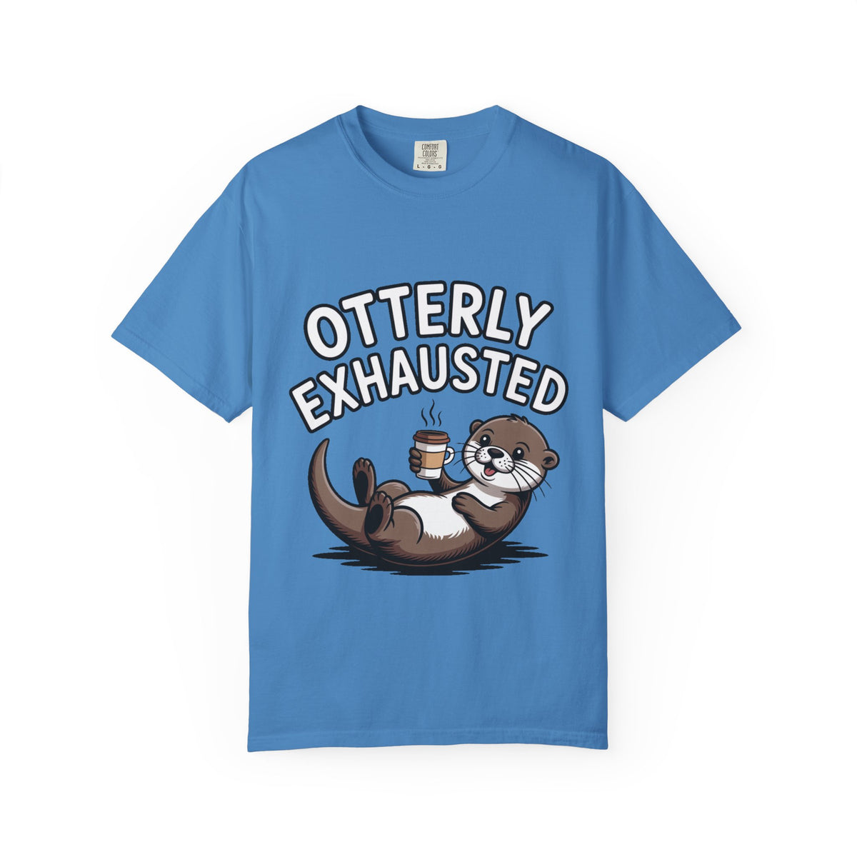 Otterly Exhausted Shirt, Funny Otter Coffee T-Shirt, Cute Otter Lover Gift, Sarcastic Coffee Lover Tee