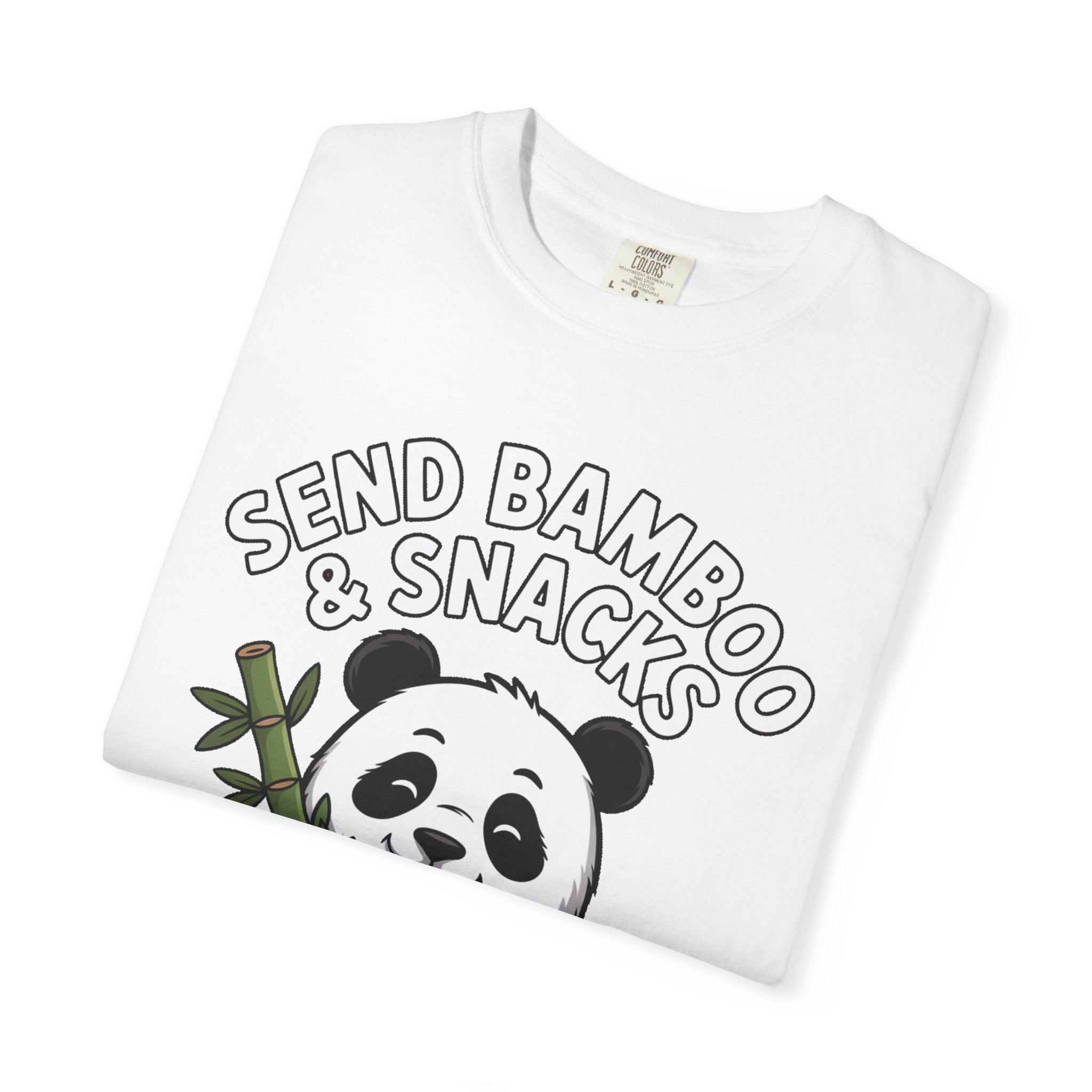 Send Bamboo Panda Shirt, Funny Panda T-Shirt, Cute Bamboo Snacks Tee, Panda Lover Gift, Cartoon Panda Graphic Shirt