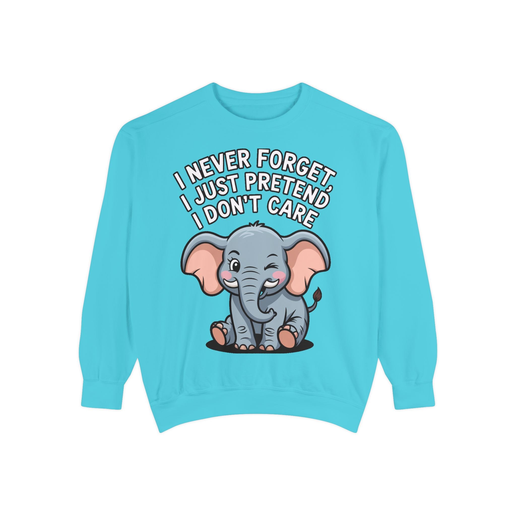 Funny Elephant Sweatshirt, I Never Forget Crewneck, Sarcastic Elephant Pullover, Funny Animal Lover Gift, Embroidered Patch Style