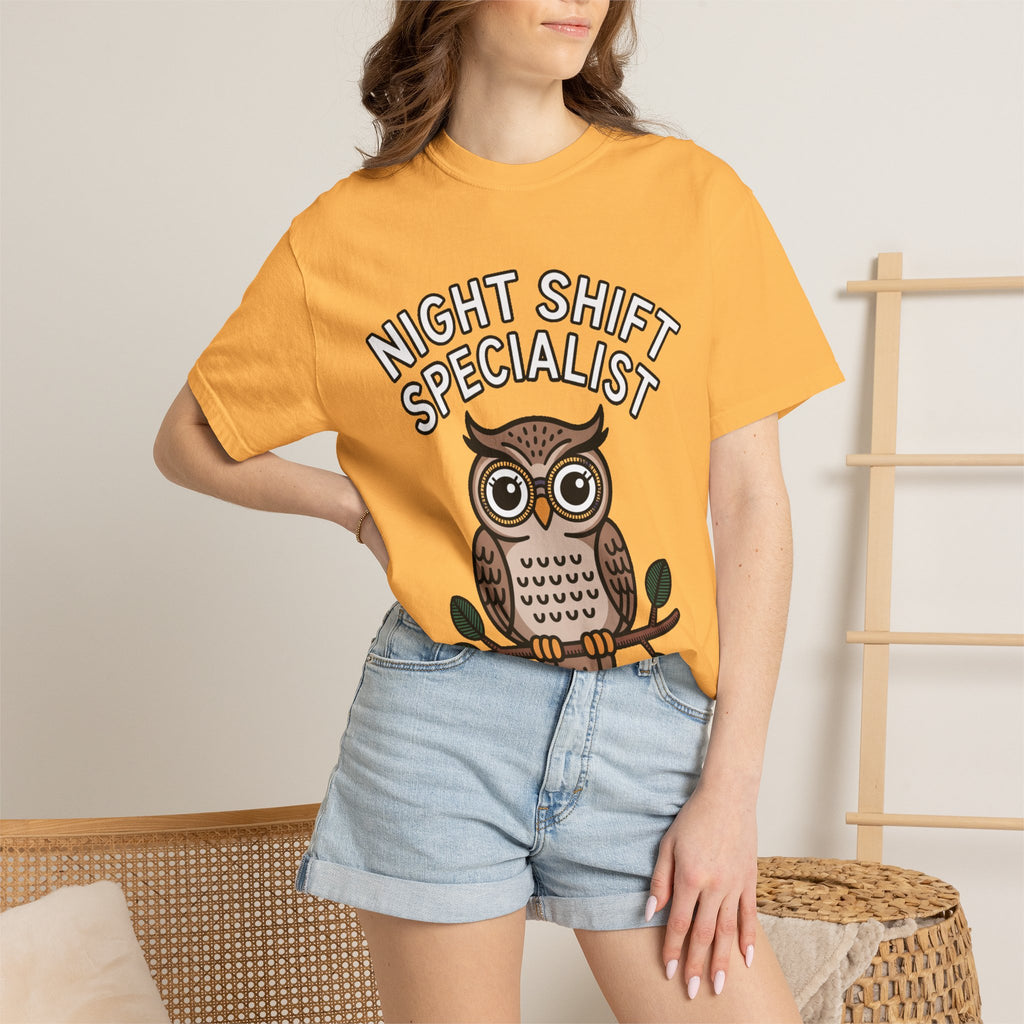 Night Shift Owl Shirt, Funny Night Shift Specialist T-Shirt, Cute Owl With Glasses Tee, Nurse Gift, Night Owl Lover Gift