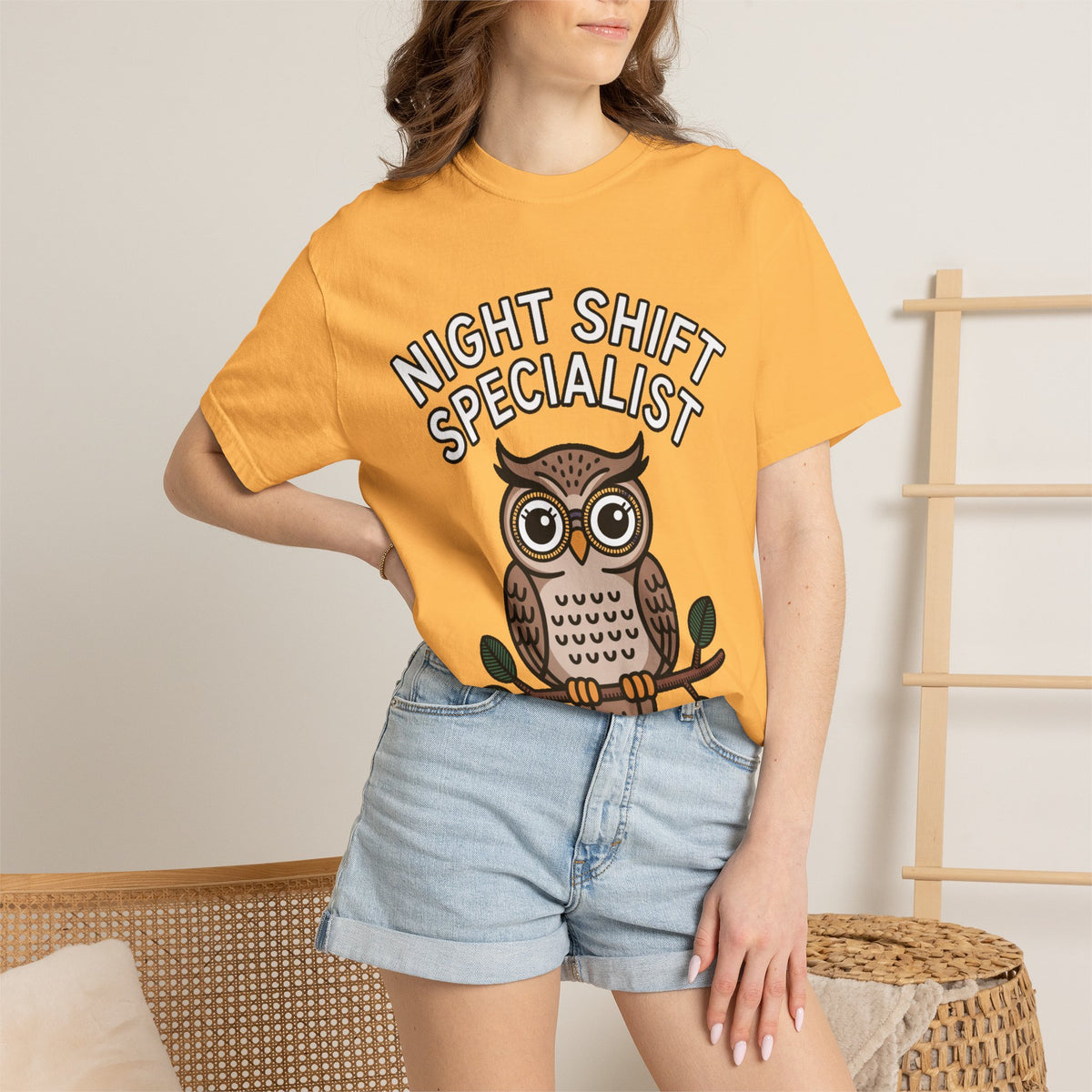 Night Shift Owl Shirt, Funny Night Shift Specialist T-Shirt, Cute Owl With Glasses Tee, Nurse Gift, Night Owl Lover Gift