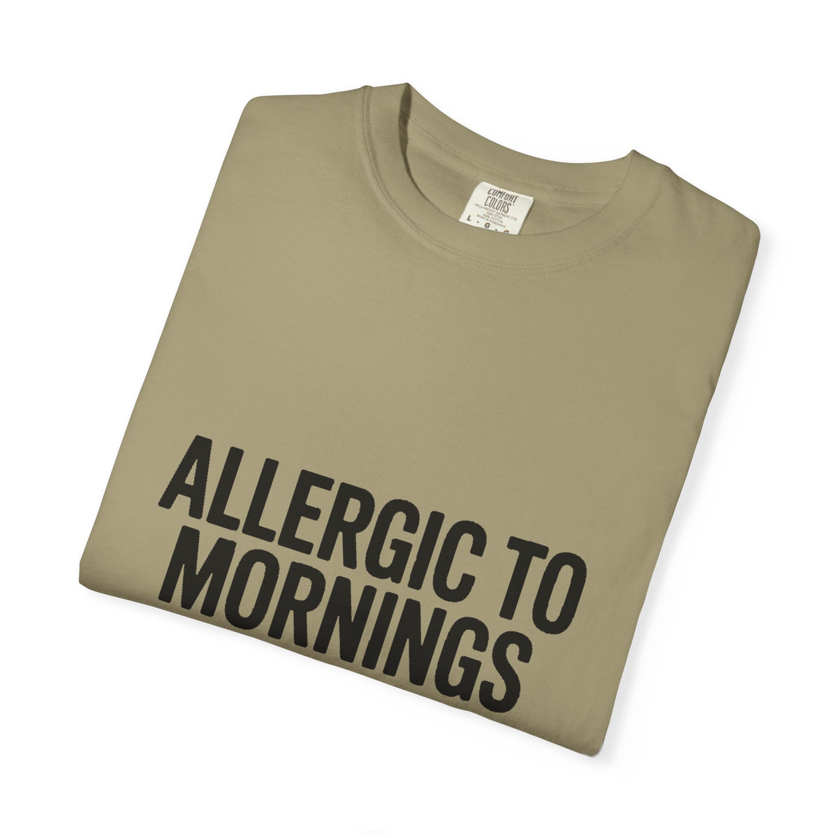 Allergic To Mornings And Small Talk Shirt, Funny Sarcastic T-Shirt, Introvert Gift, Bold Typography Tee for Coffee Lovers