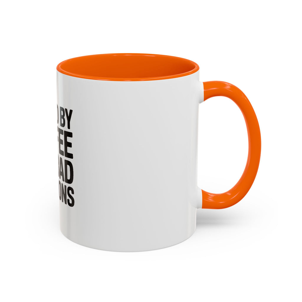 Fueled By Coffee And Bad Decisions Mug, Funny Sarcastic Coffee Cup, Bold Typography Mug, Coworker Gift, Sarcastic Coffee Lover Gift
