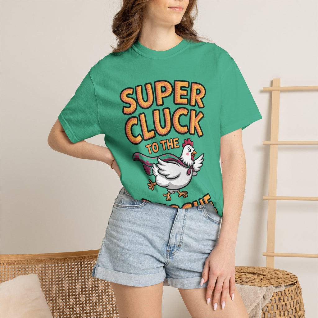Funny Chicken Superhero Shirt, Super Cluck To The Rescue T-Shirt, Cute Cartoon Chicken Tee, Farm Animal Lover Gift