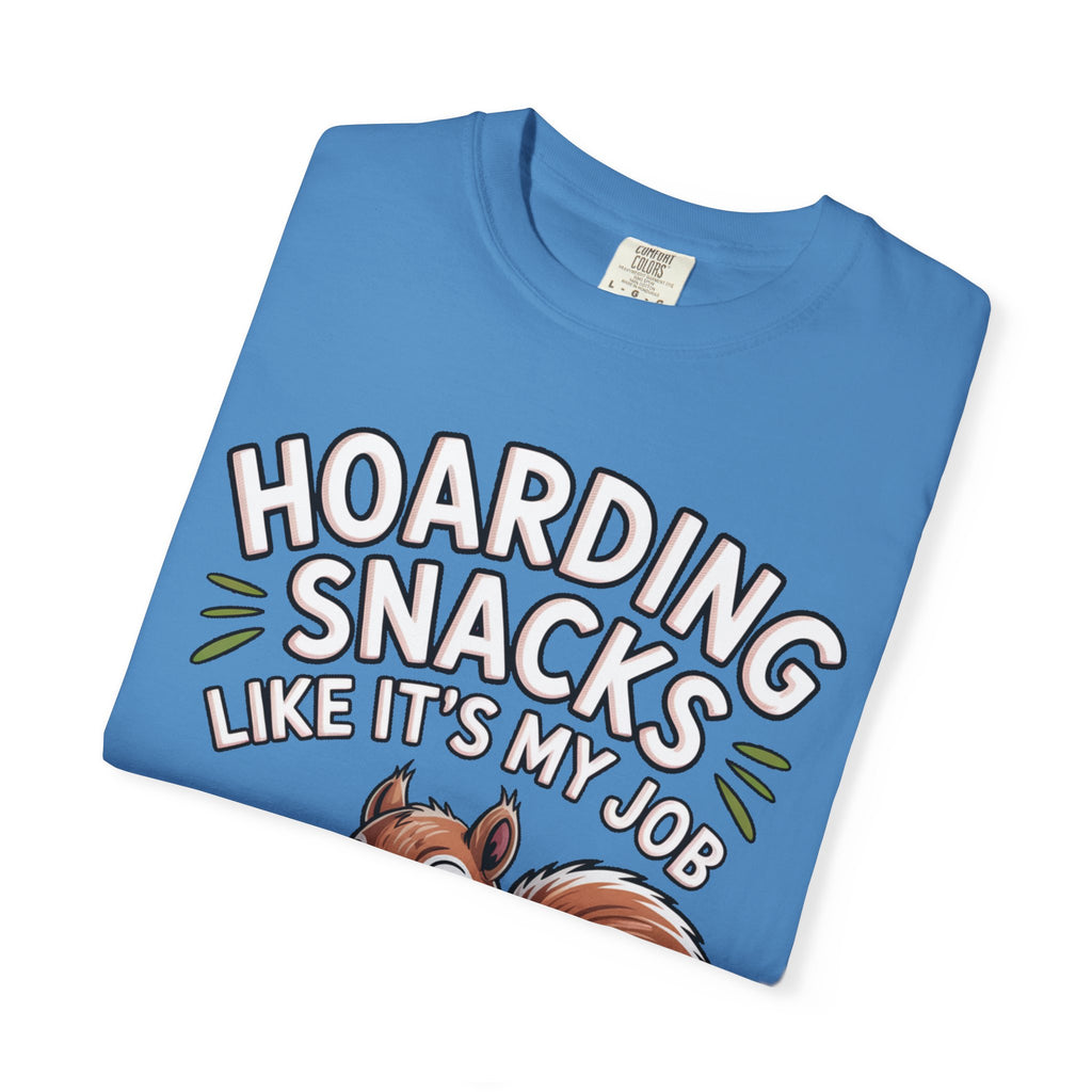 Funny Squirrel Shirt, Hoarding Snacks Like It's My Job T-Shirt, Cute Acorn Squirrel Gift, Snack Lover Tee