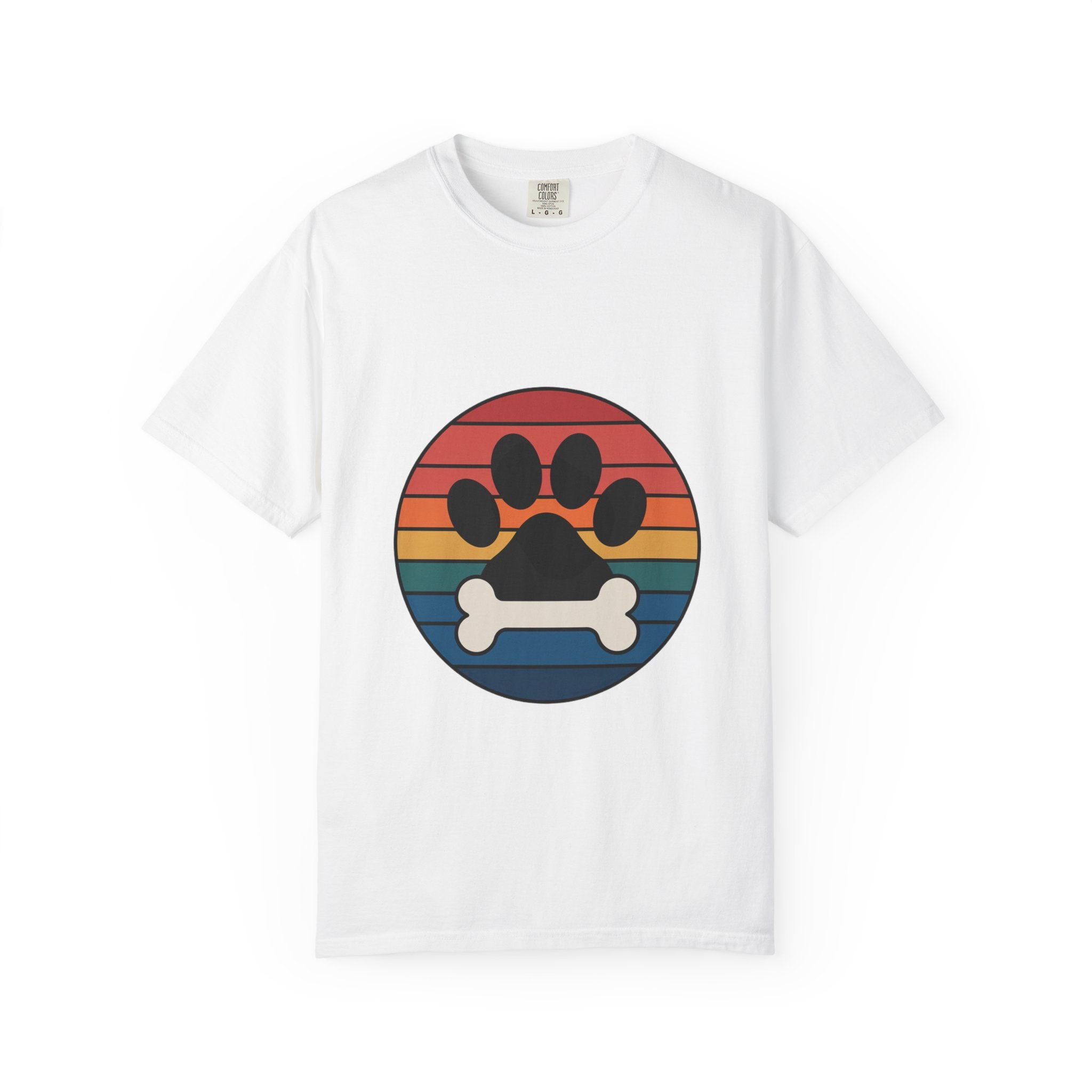 Dog Mom Retro Badge Shirt, Vintage Sunset Dog Lover T-Shirt, Retro Travel Sticker Style Dog Mama Gift Tee