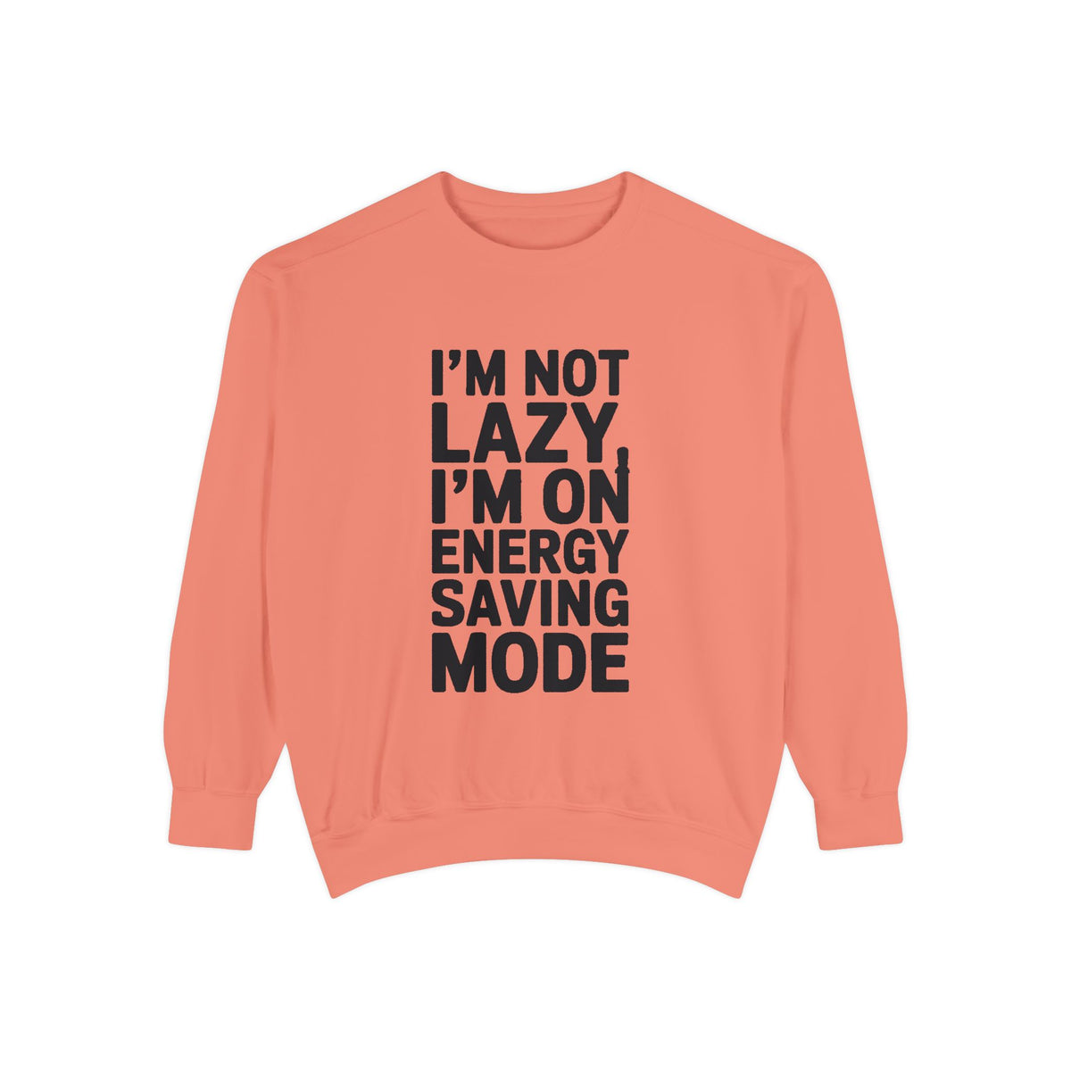 I'm Not Lazy I'm On Energy Saving Mode Sweatshirt, Funny Embroidered Crewneck, Sarcastic Quote Sweatshirt, Lazy Day Gift