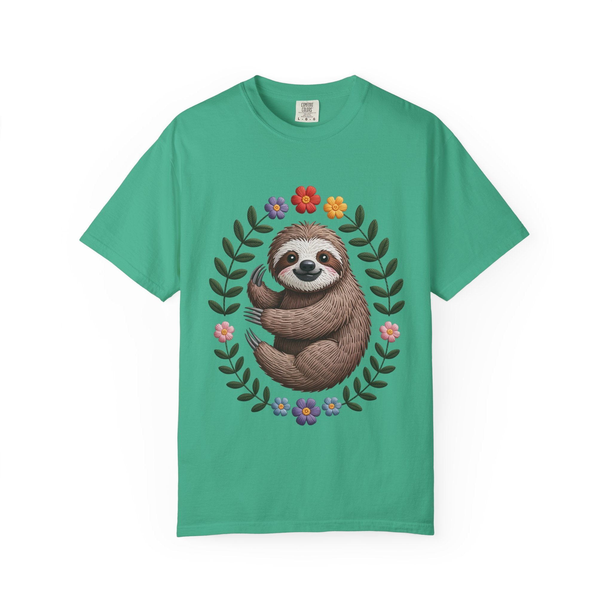 Floral Sloth T-Shirt