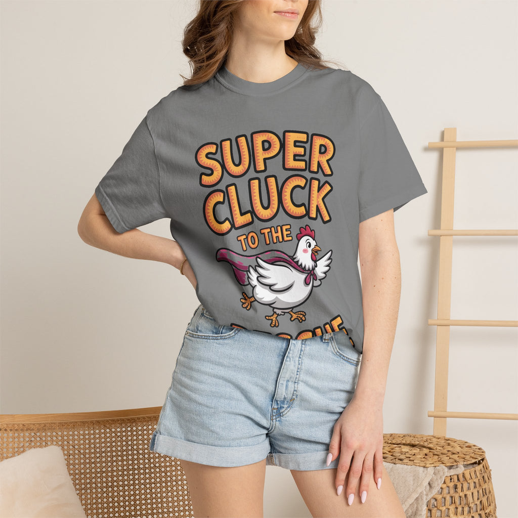 Funny Chicken Superhero Shirt, Super Cluck To The Rescue T-Shirt, Cute Cartoon Chicken Tee, Farm Animal Lover Gift