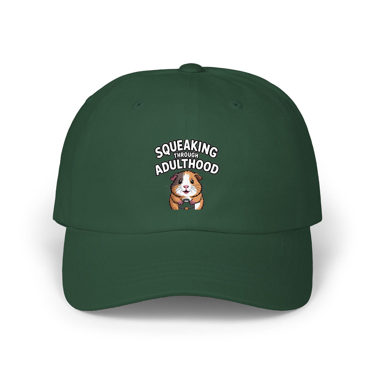 Guinea Pig Dad Cap, Funny 'Squeaking Through Adulthood' Hat, Cute Guinea Pig Embroidered Cap, Adulting Gift for Pet Lovers