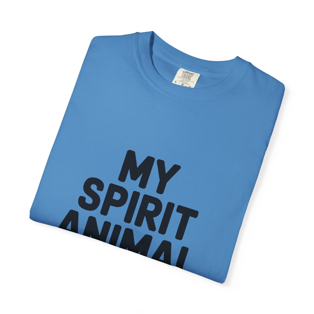 My Spirit Animal Is A Nap T-Shirt, Funny Nap Lover Shirt, Lazy Day Sarcastic Tee, Nap Queen King Gift, Garment Dyed Unisex Tee