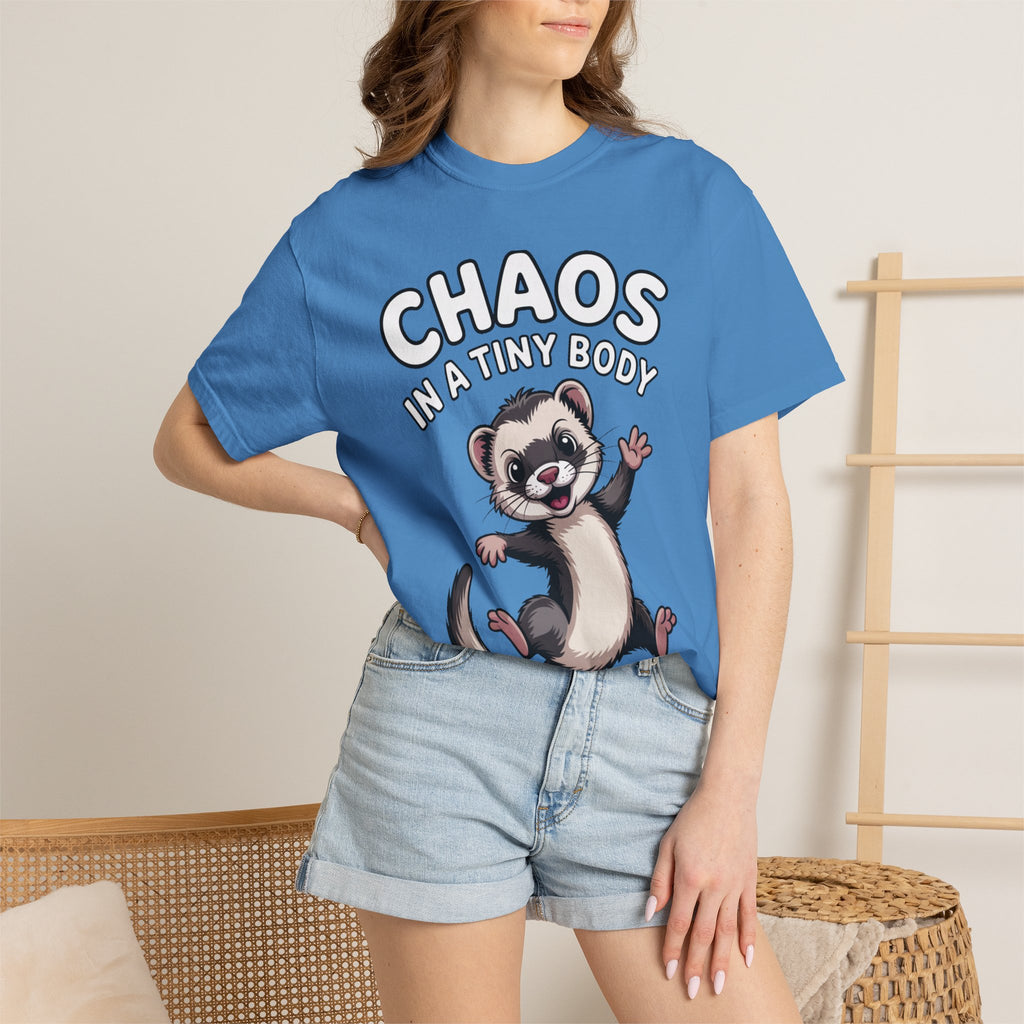 Funny Ferret Shirt, Chaos In A Tiny Body T-Shirt, Cute Ferret Lover Gift, Funny Pet Owner Tee, Ferret Mom Dad Shirt