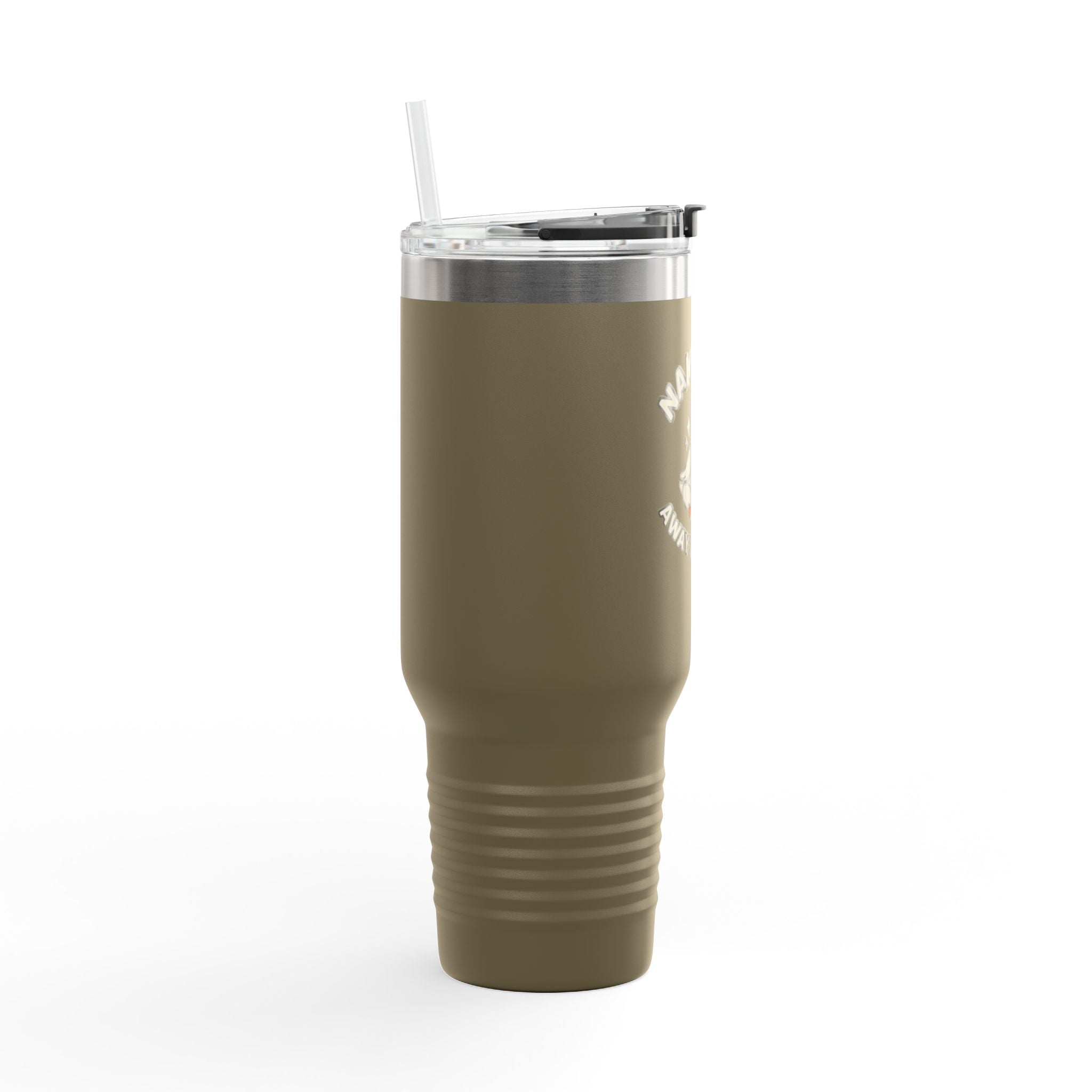 40oz Insulated Travel Mug — "Namaste Away From Me" Yoga Duck Stainless Tumbler